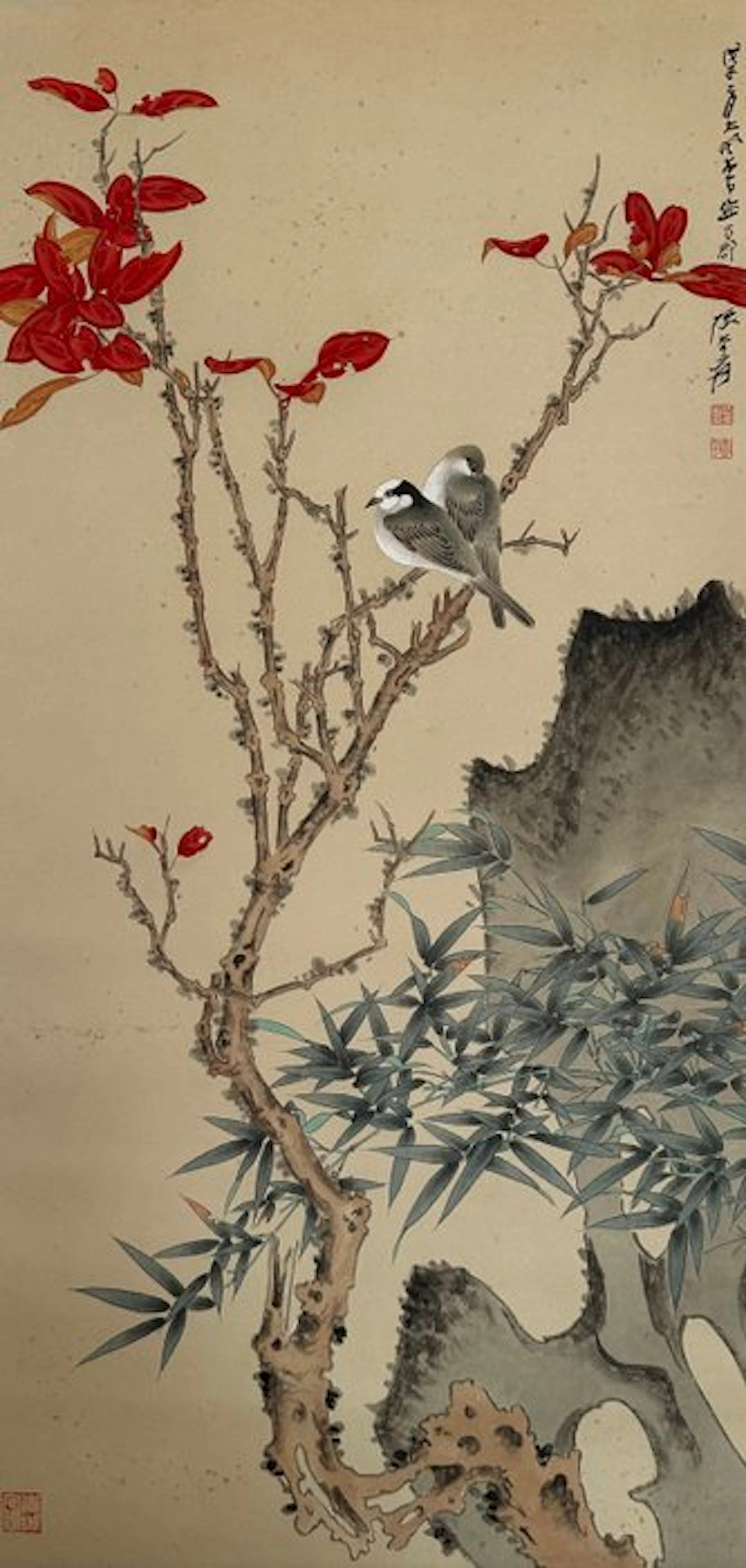 ink and color on paper.hanging scroll - Zhang Daqian - China - 20th century