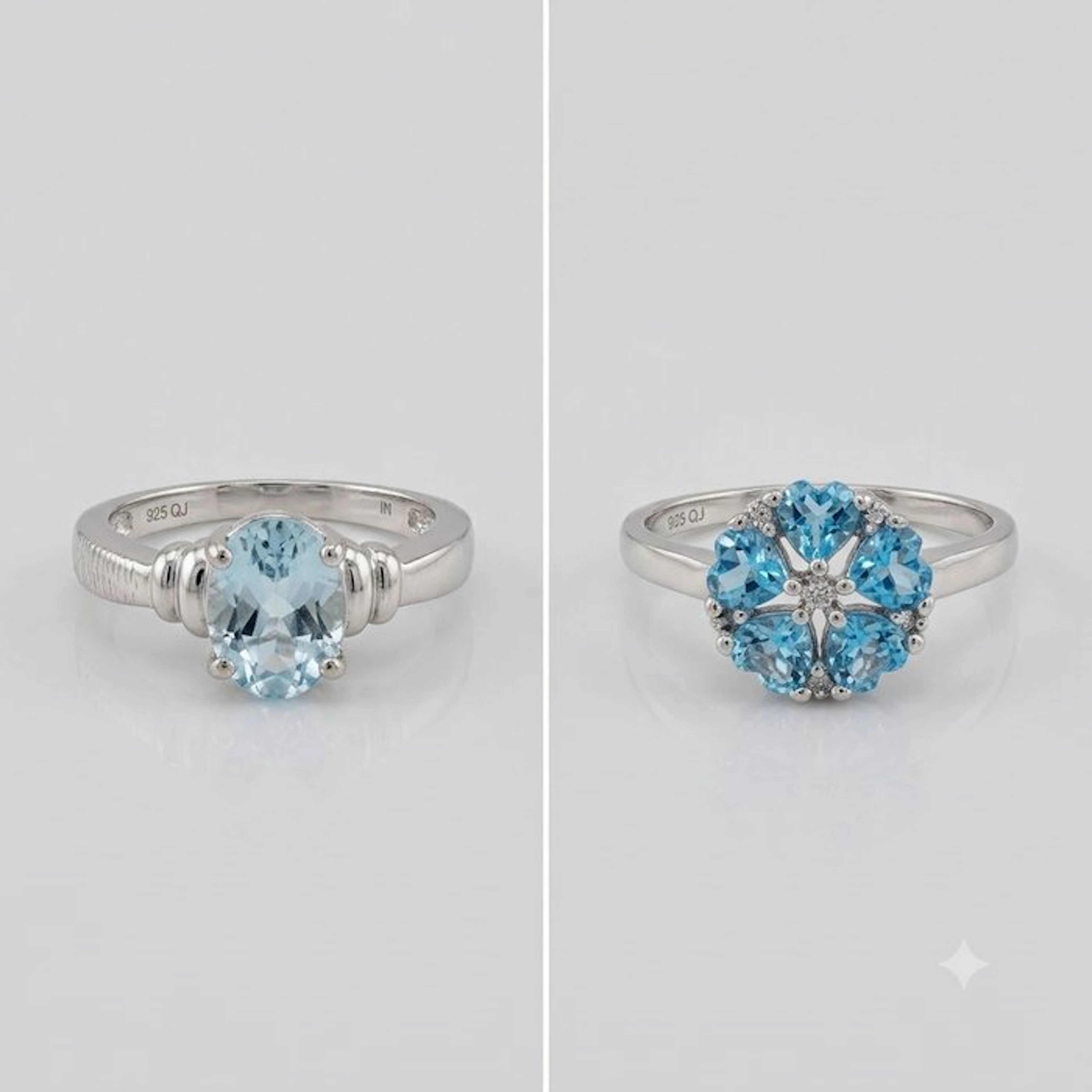 No reserve price - 2 piece jewellery set Silver - 2.85ct