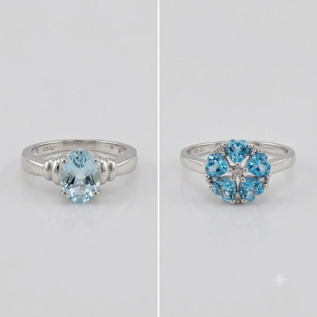No reserve price - 2 piece jewellery set Silver - 2.85ct