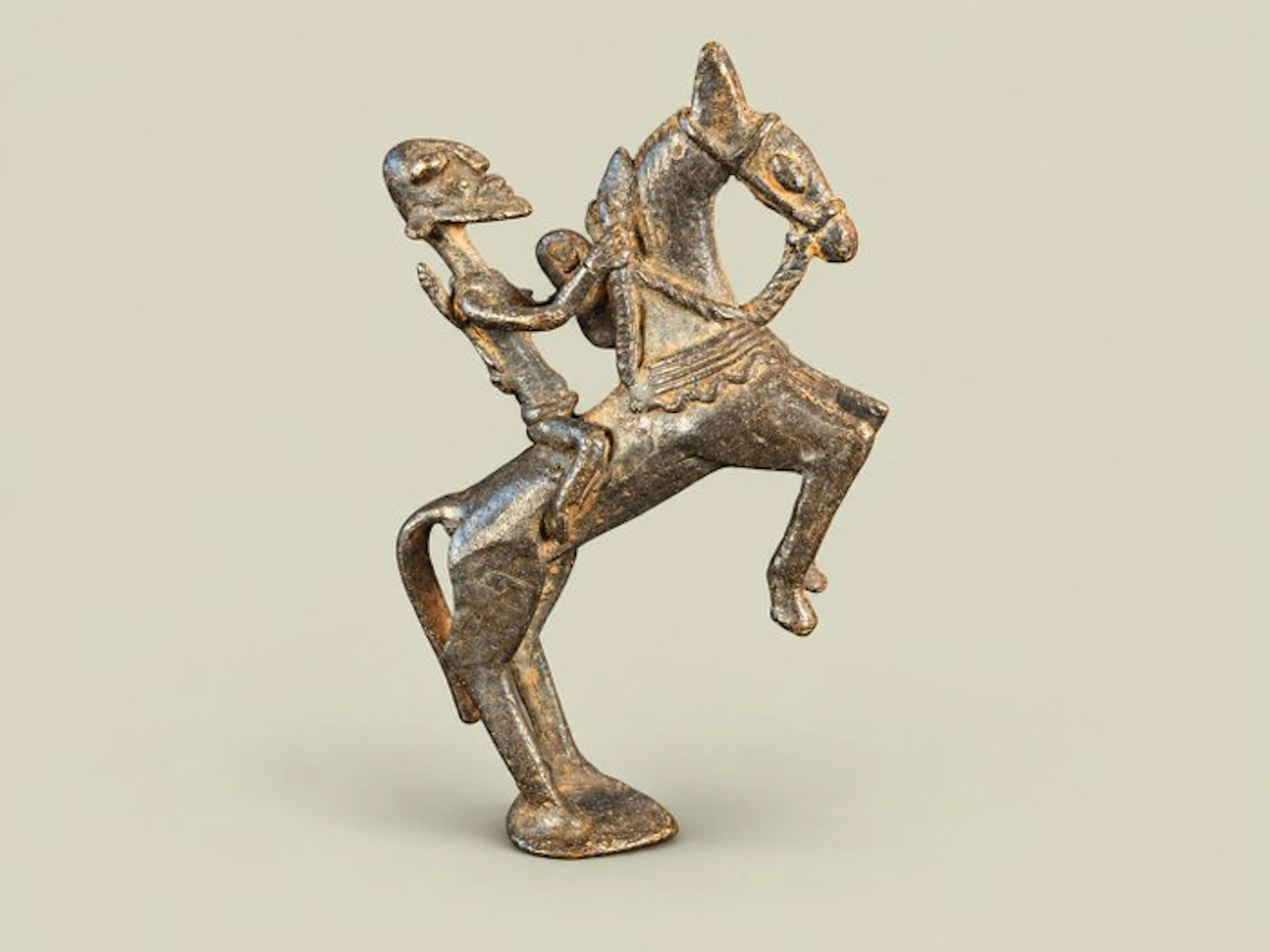 Horse rider with spear and shield - Statue - Dogon - Mali (No reserve price)