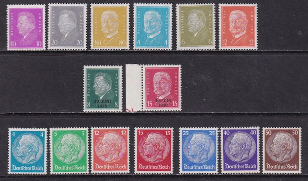 German Empire 1930/1932 - Composition. - Michel: 435/437,444/445,454,465/473