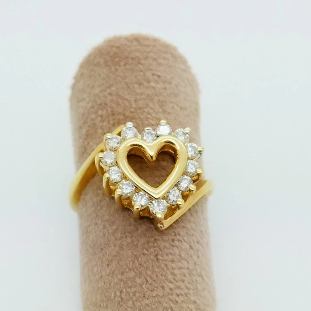 No reserve price - Ring - 18 kt. Yellow gold - 0.42ct. tw. Diamond (Natural)