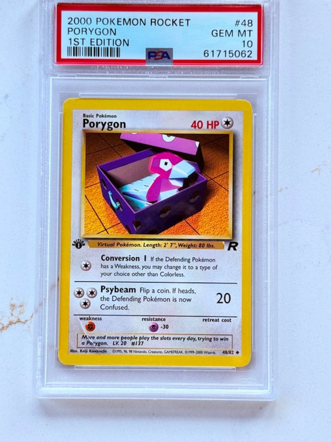 Pokémon - 1 Graded card - Porygon 48/82 First edition - PSA 10 - WOTC