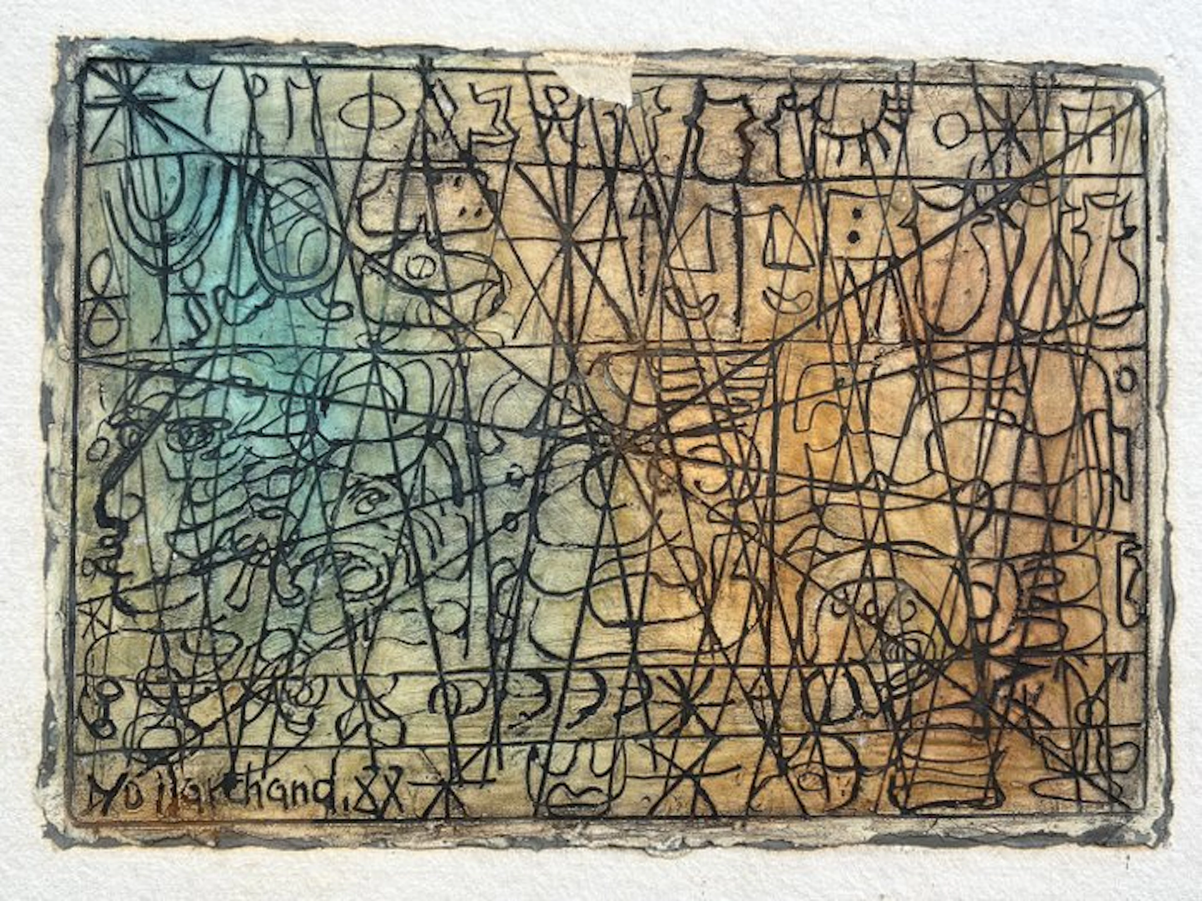 Yo Marchand (1936) - Composition rupestre (vendu sans prix de réserve)