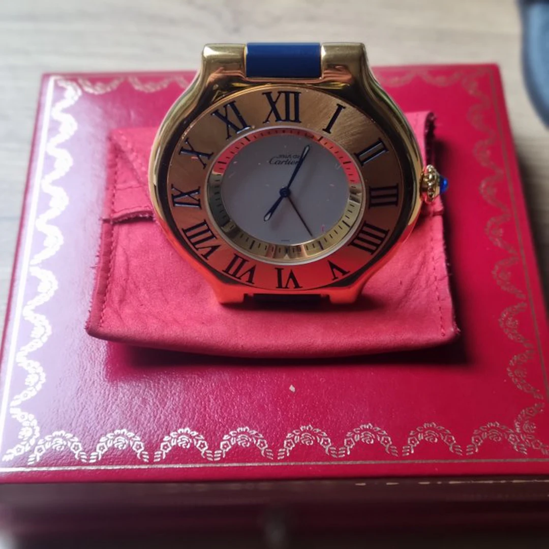 Travel clock - Cartier - Gold plated - 1980-1990