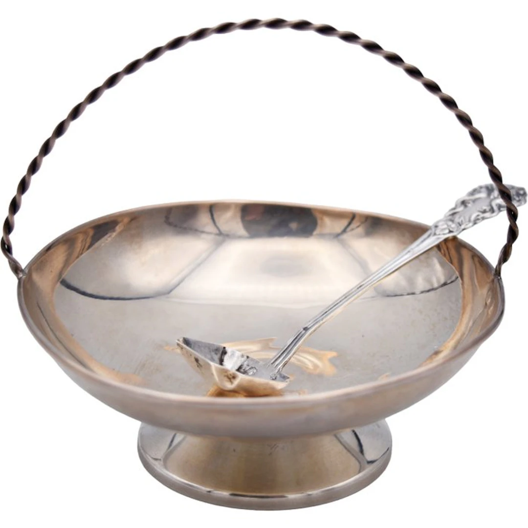 Tray - Sugar bowl / container for sweets - .925 silver
