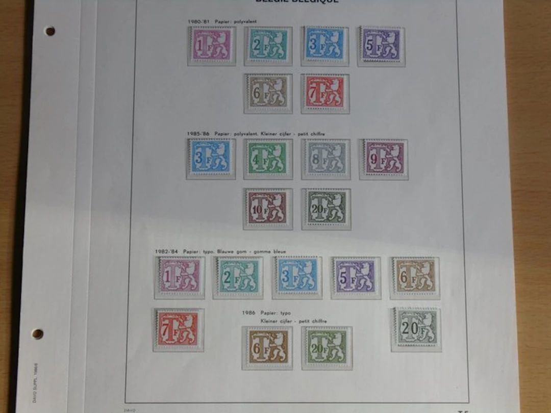 Belgium - Collection on 9 DAVO LX sheets