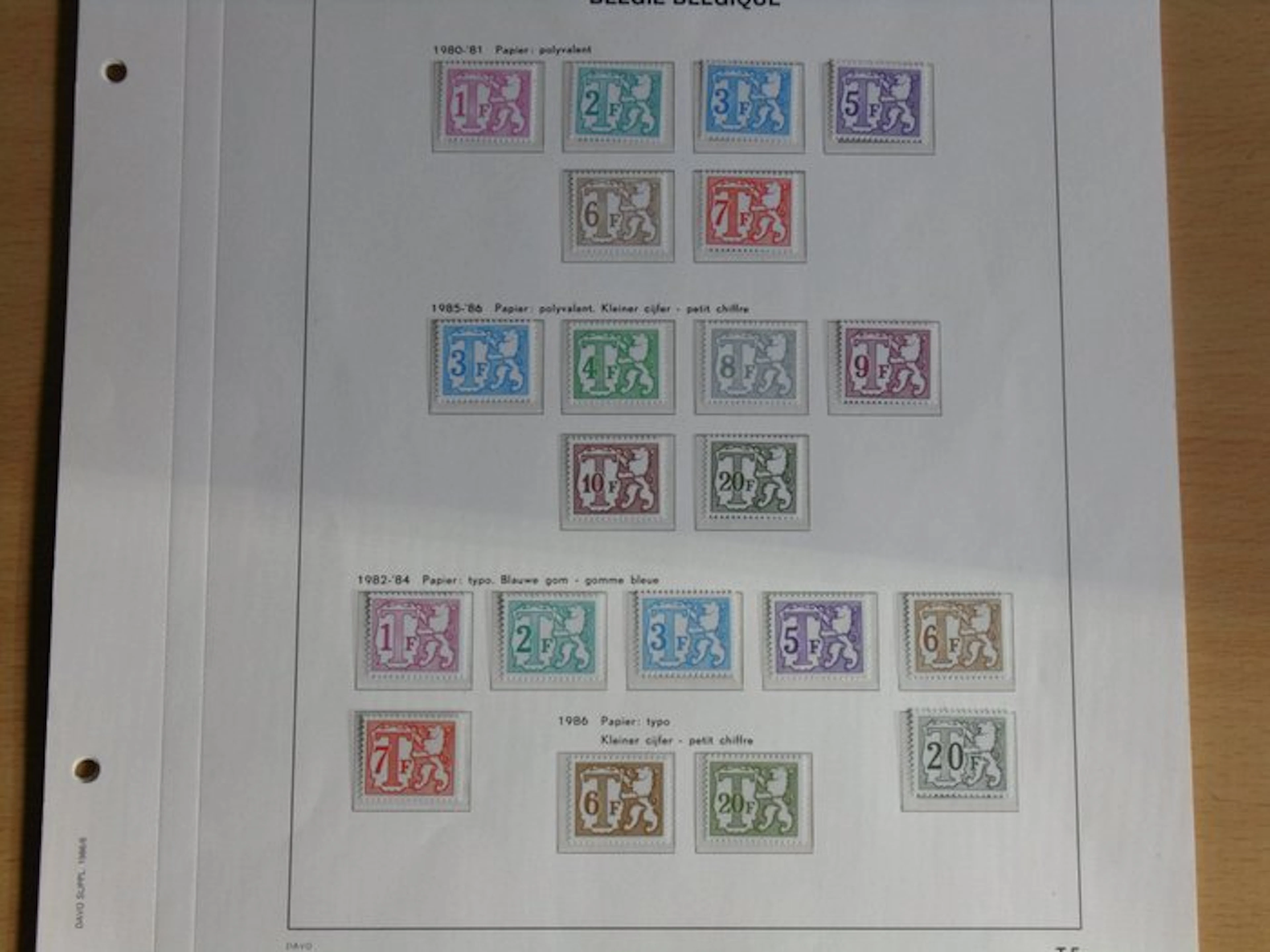 Belgium - Collection on 9 DAVO LX sheets