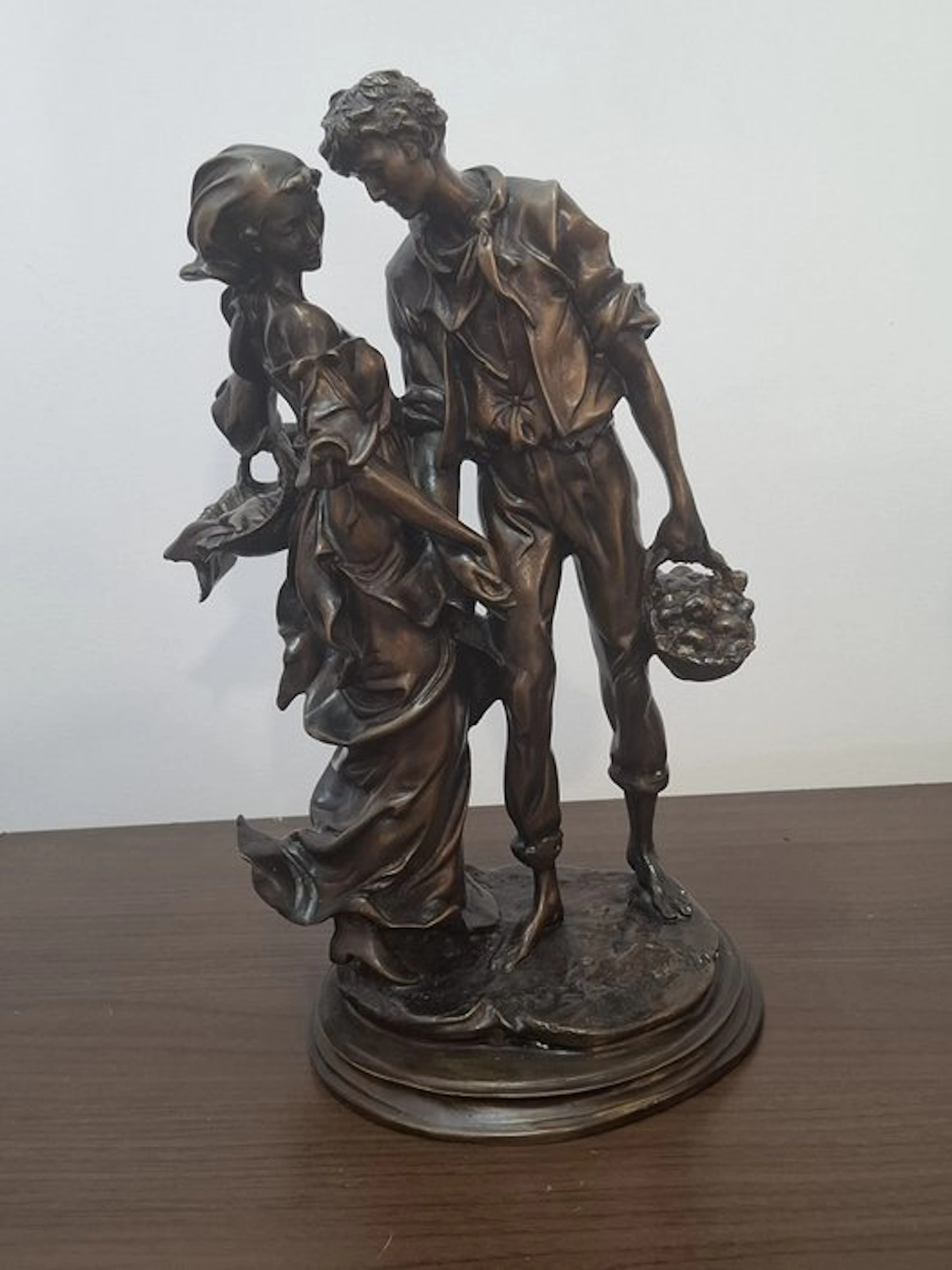 Auguste Moreau (1834-1917) - Statue, "La Rencontre" - 36 cm - rule