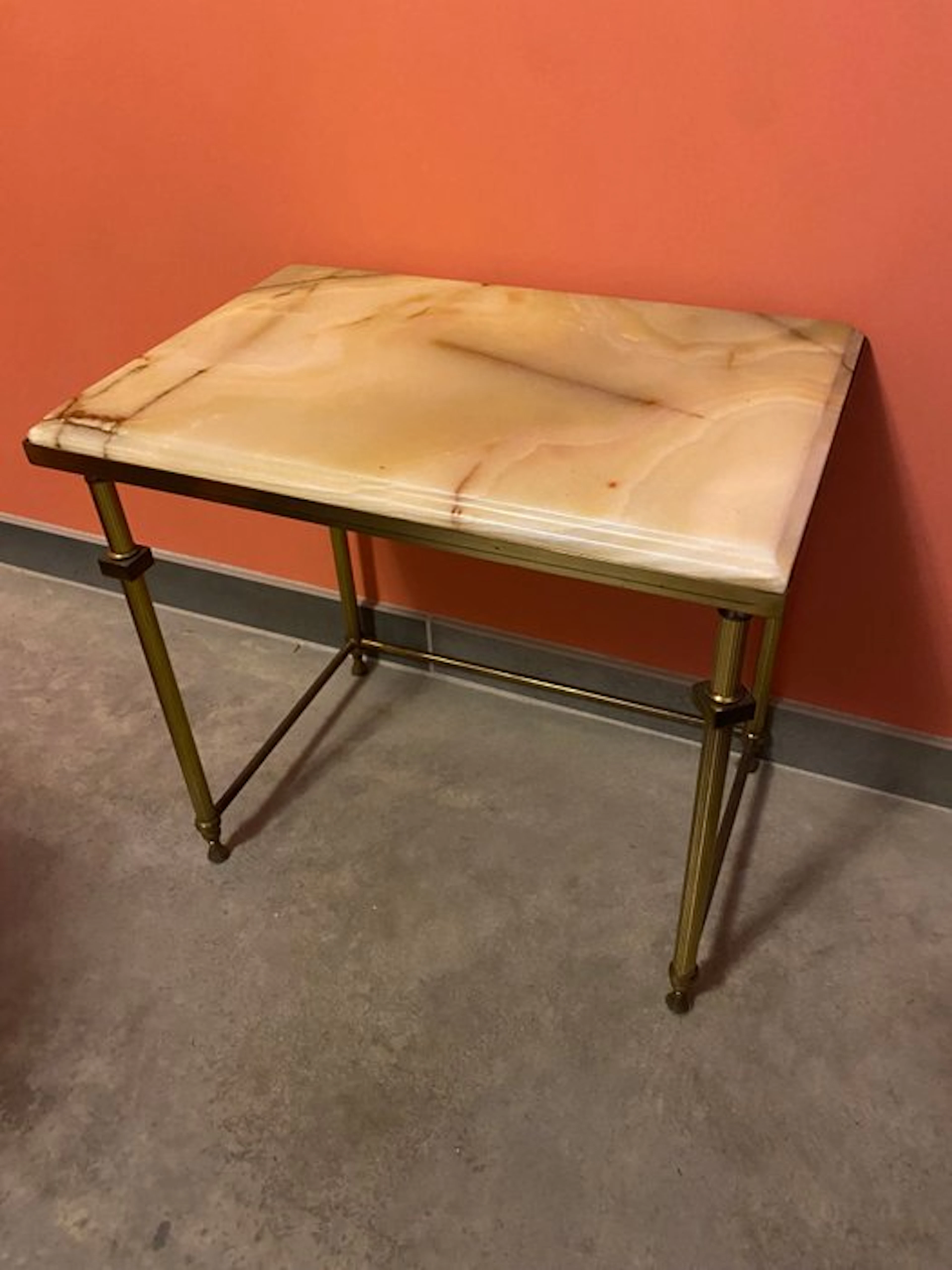 Side table - Onyx, Brass - Vintage side table