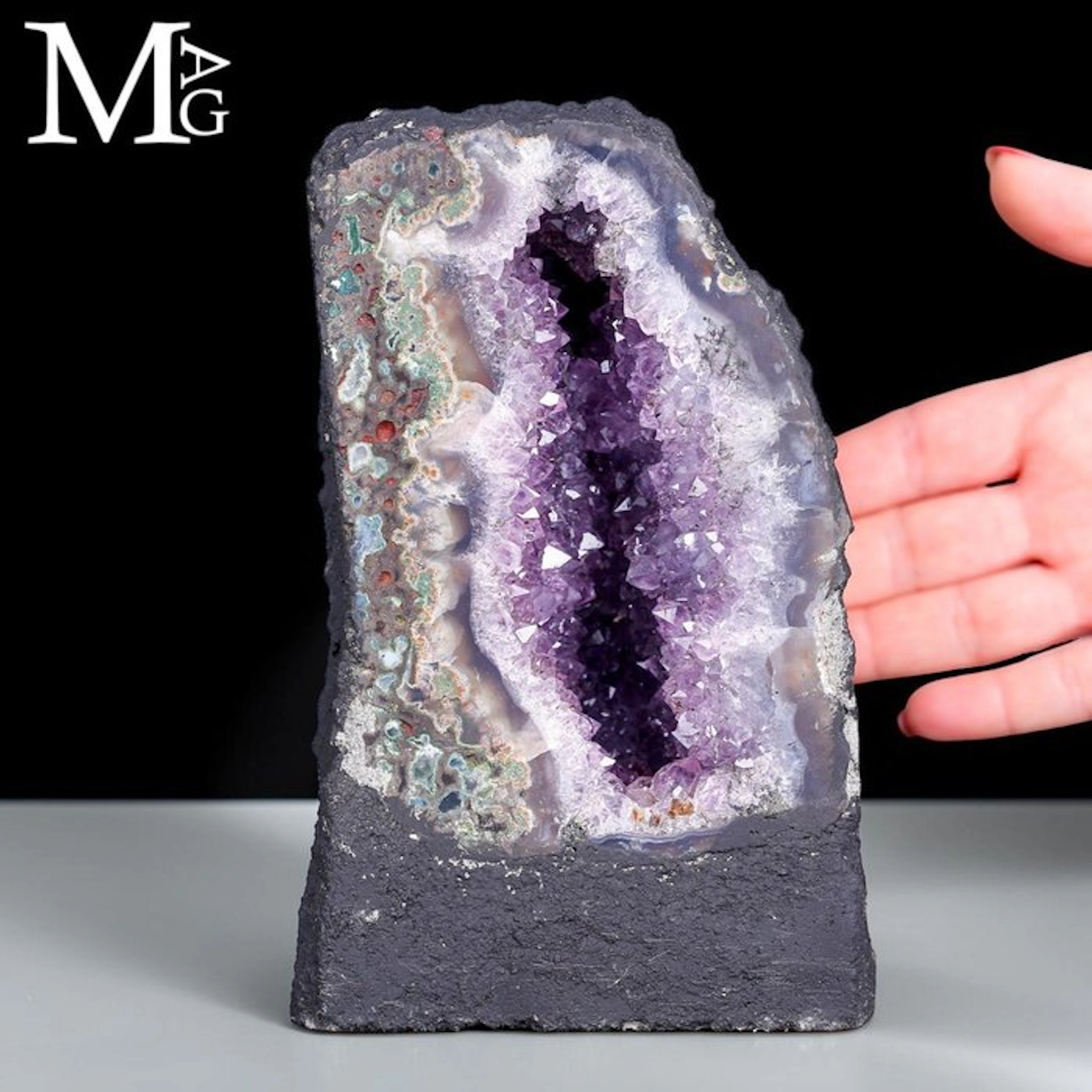 Radiant Purple Amethyst Crystals - Enchanting Cathedral...