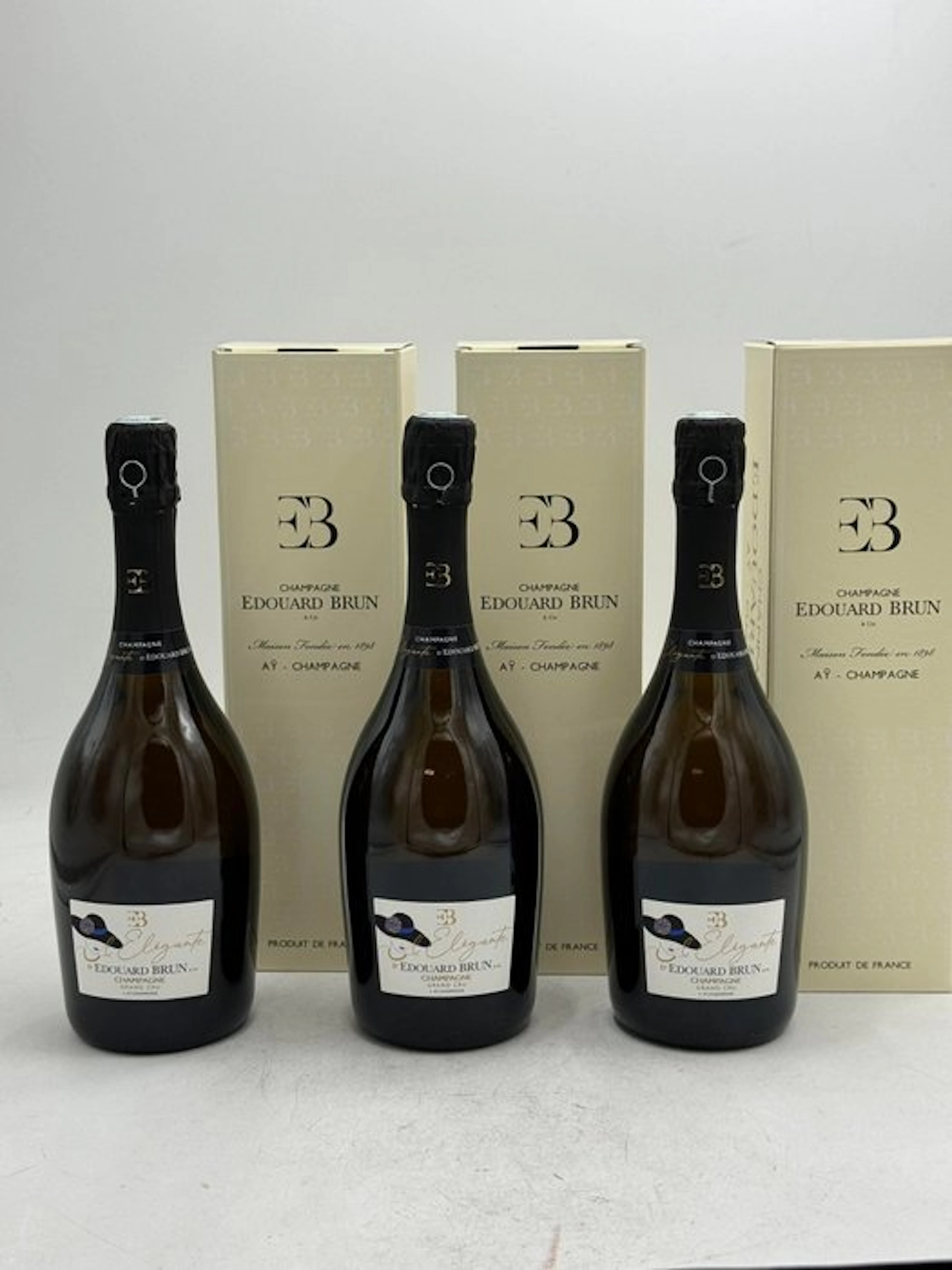 Edouard Brun, Brut L'élegante - Champagne Grand Cru - 3 Bottles (0.75L)
