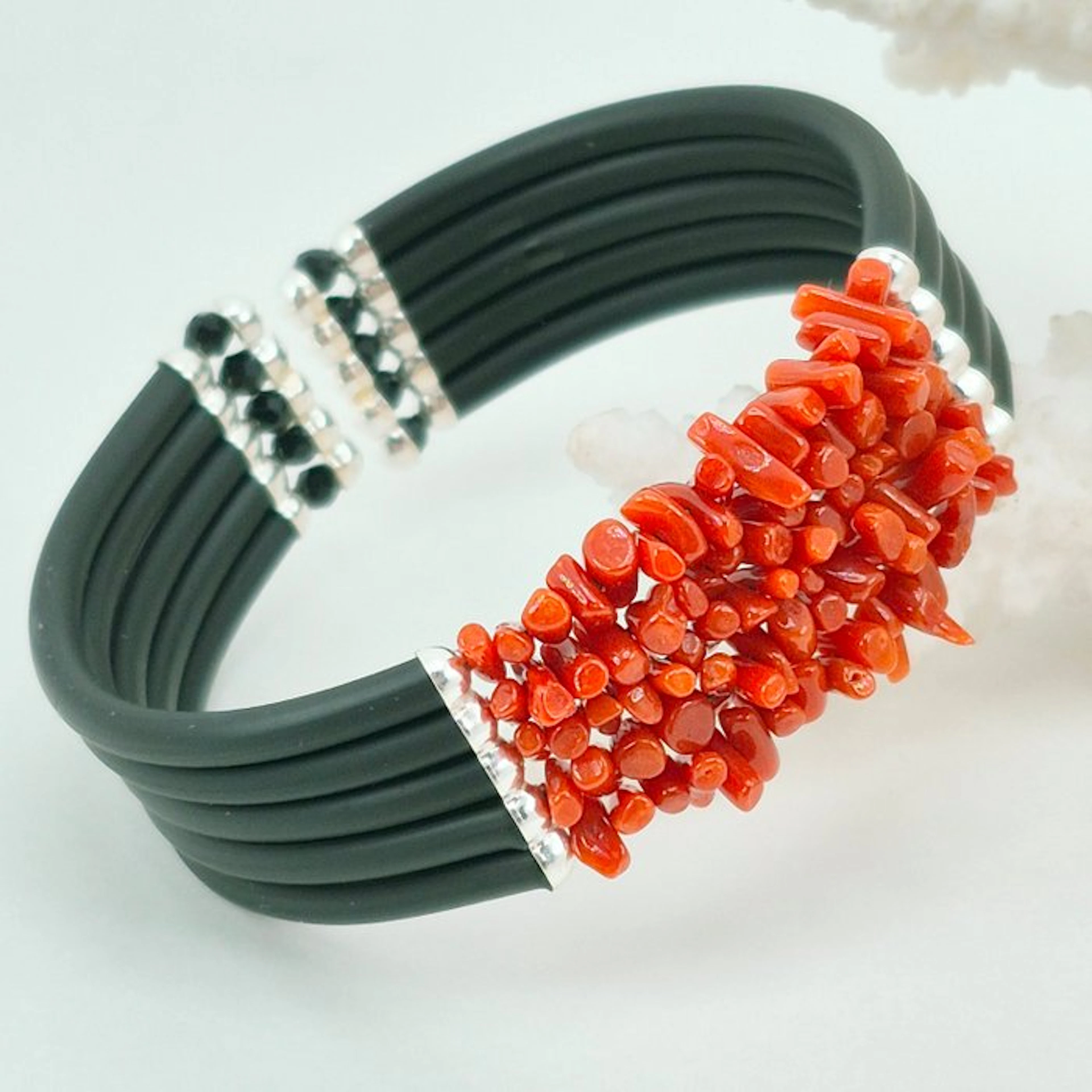 Coral - Silver, No Reserve - Bracelet - CORALLO MEDITERRANEO