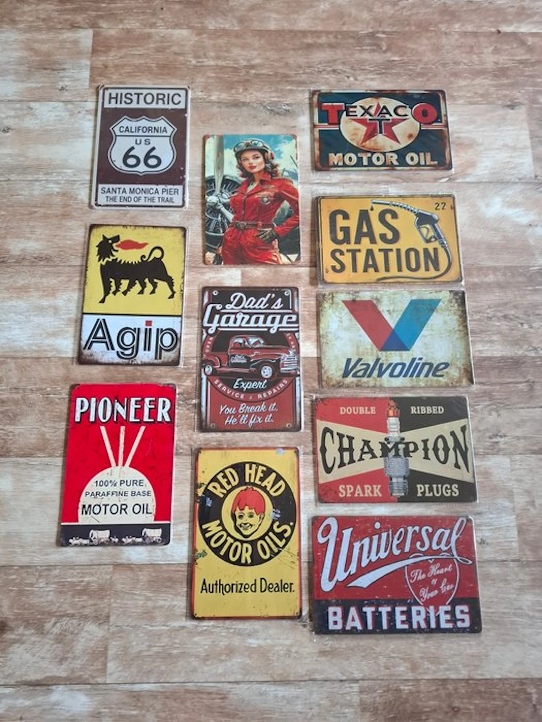 Set of 11 vintage metal advertising signs - Sign (11)...