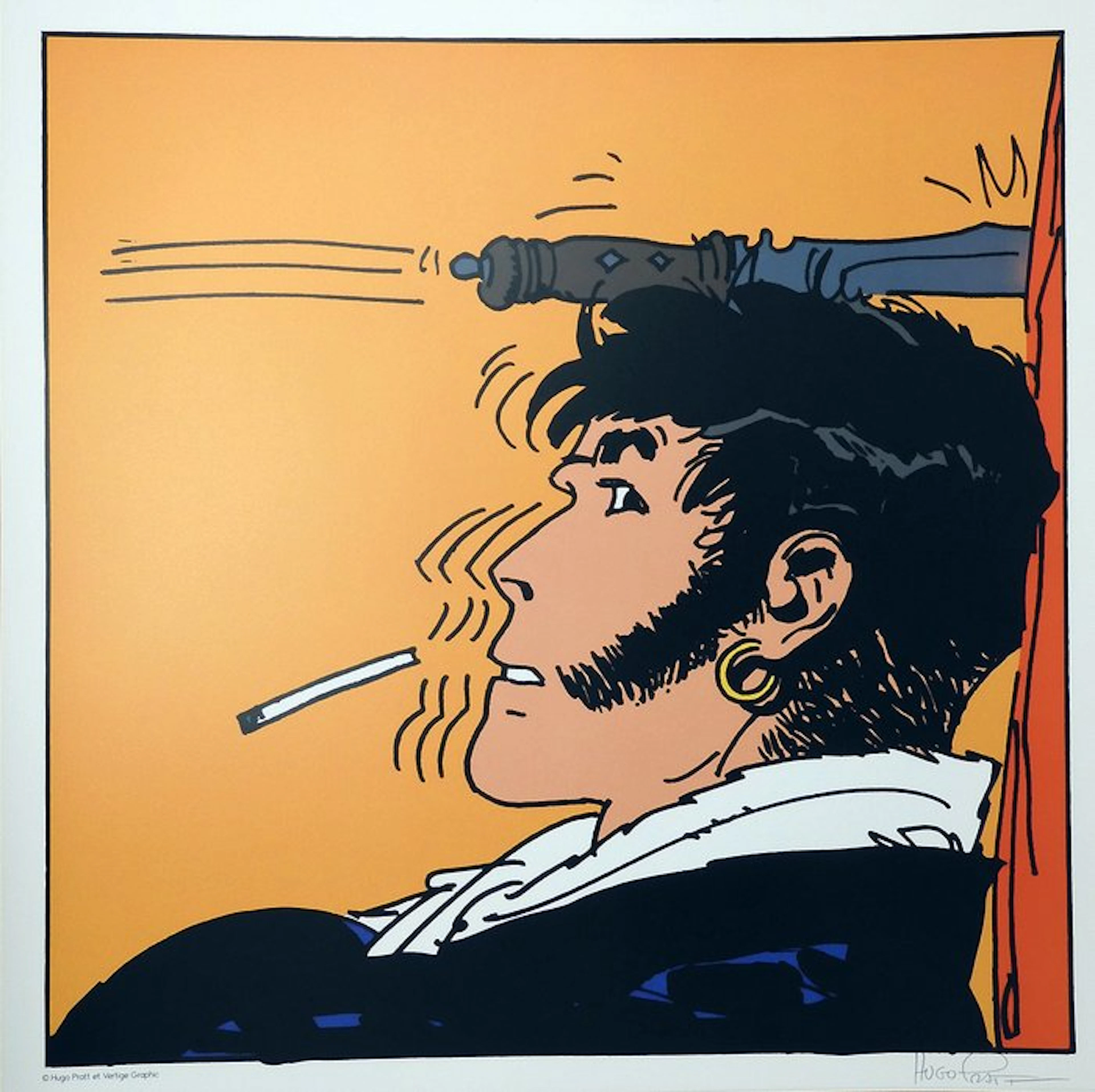 Pratt, Hugo - 1 Offset Print - Corto Maltese - Corto e Coltello - 1989