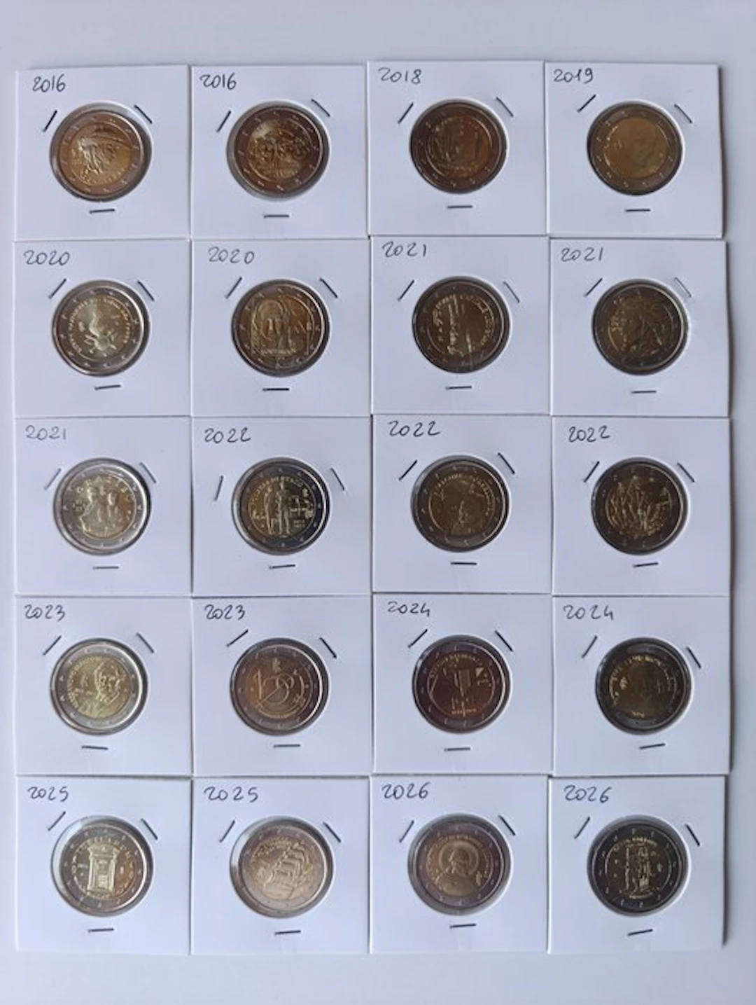 Italy. 2 Euro 2016/2026 (20 monete) (No reserve price)
