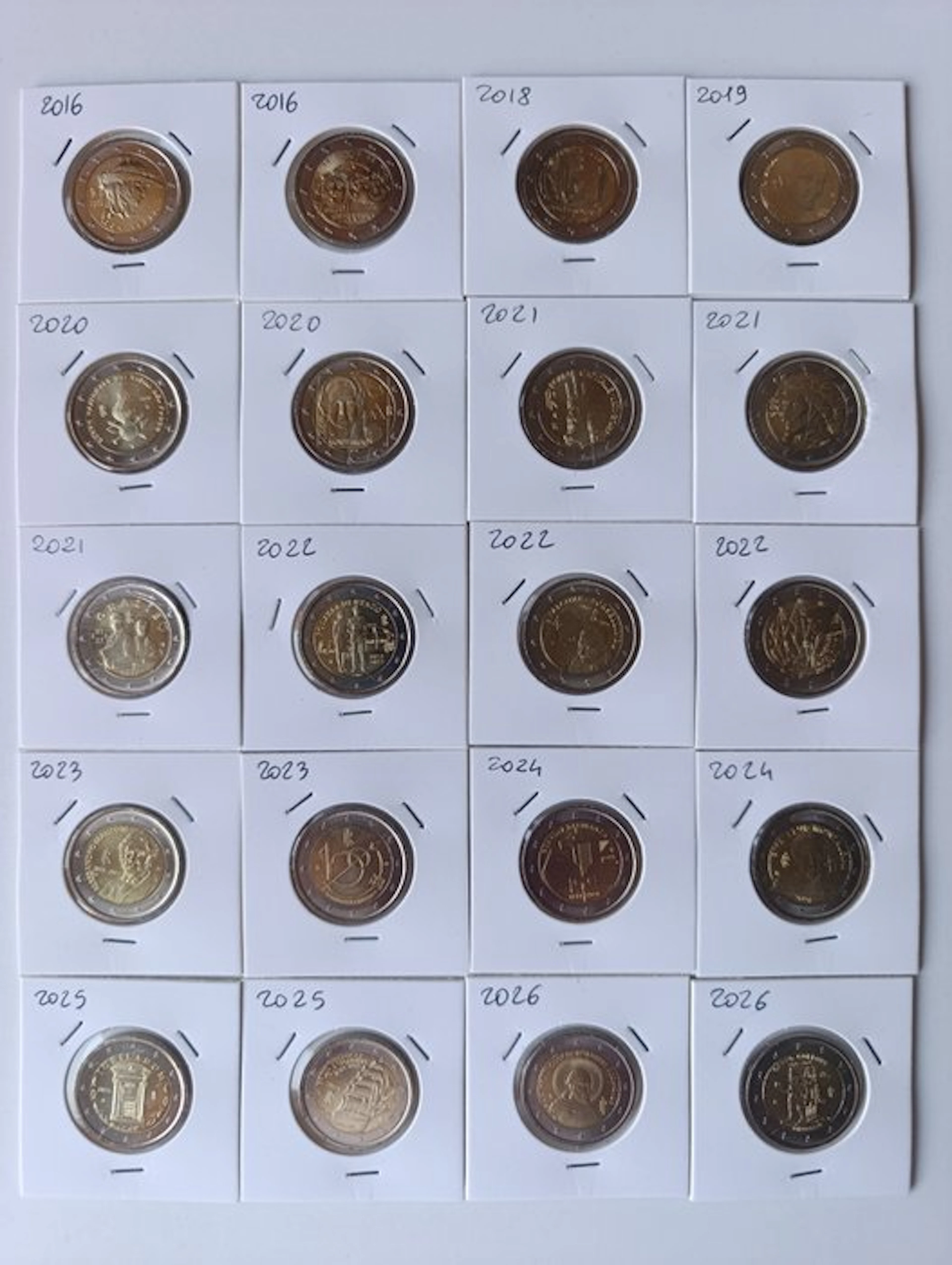 Italy. 2 Euro 2016/2026 (20 monete) (No reserve price)