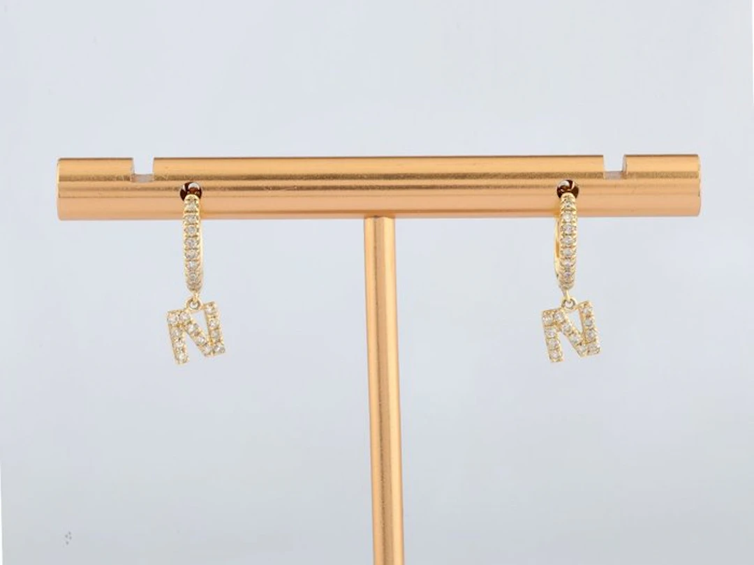 No reserve price - Earrings - 14 kt. Yellow gold - 0.23ct. tw. Diamond