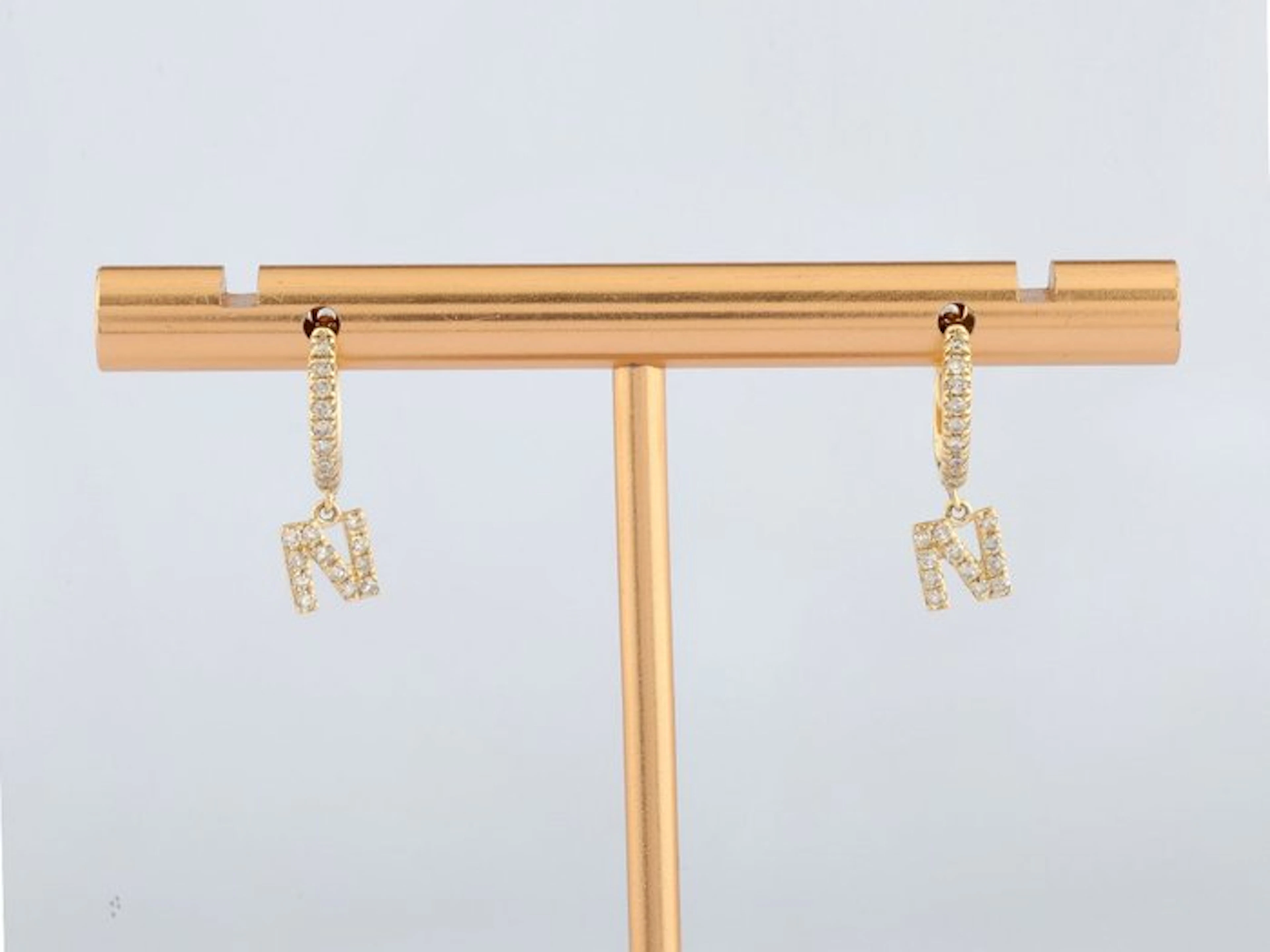 No reserve price - Earrings - 14 kt. Yellow gold - 0.23ct. tw. Diamond