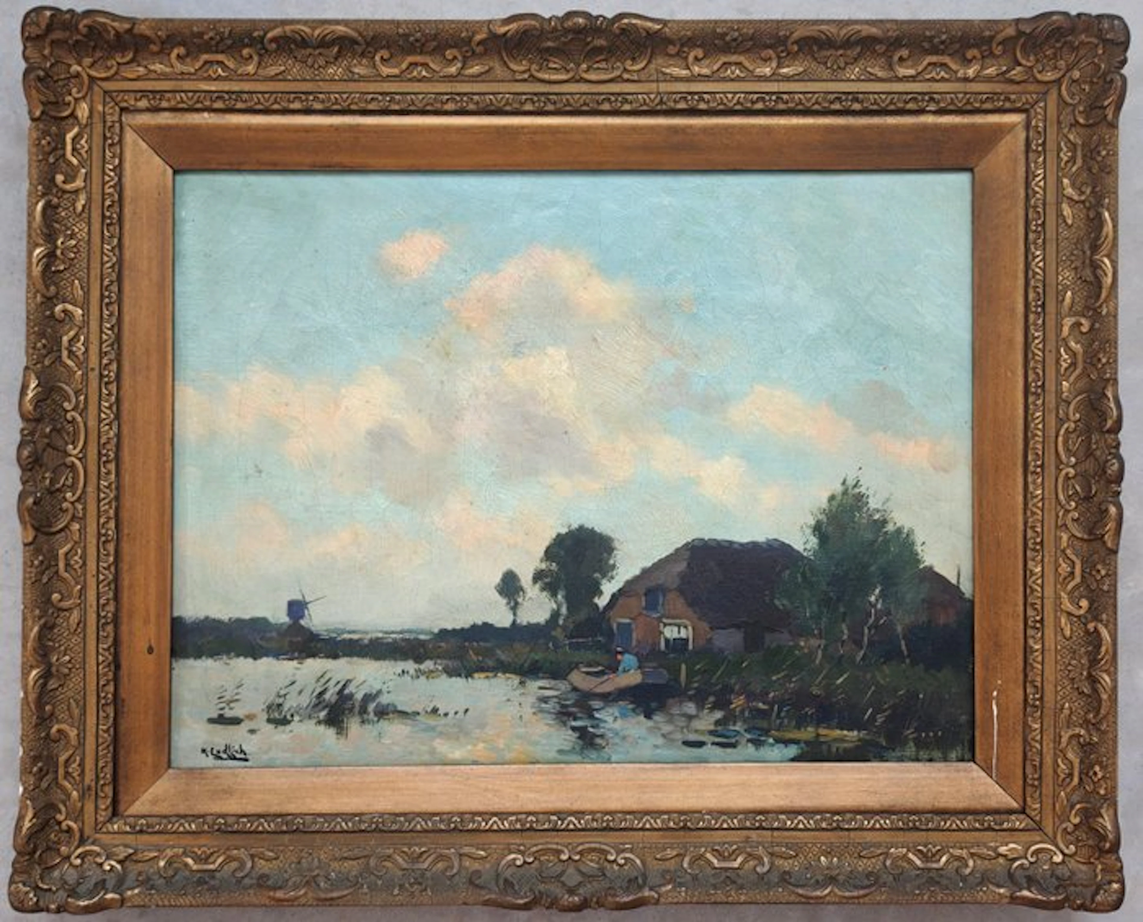 Henri Endlich (1886–1948) - Paysage hollandais au moulin