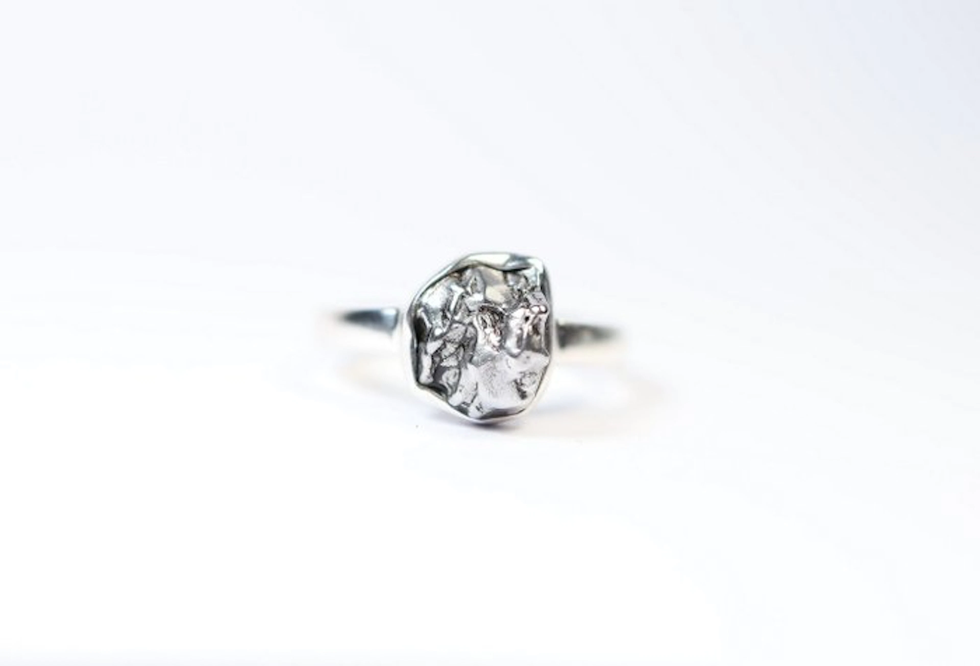 Meteorite Campo del Cielo ring / new 925. Sterling silver - 3.24 g - (1)