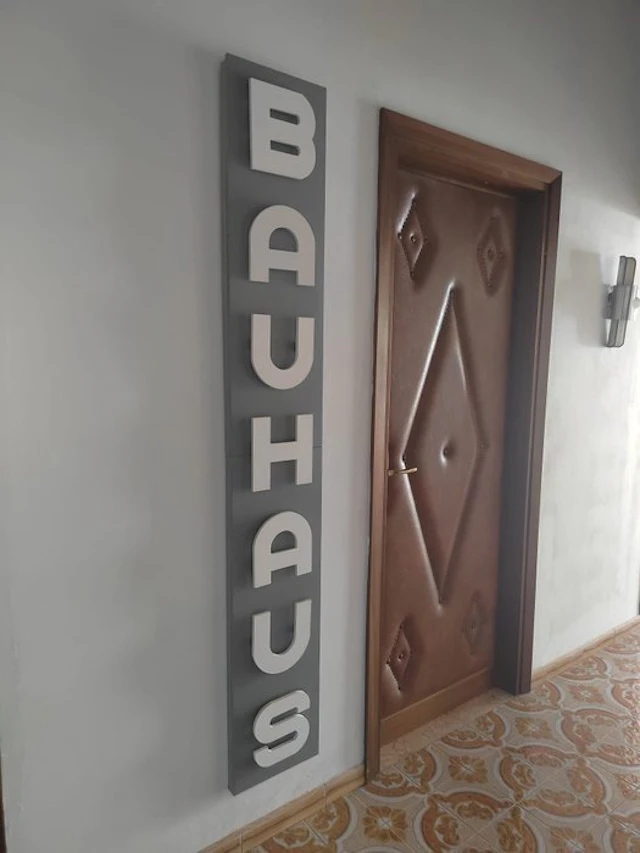 BAUHAUS replica sign, scale 1:3 - Sign - Wood, Iron