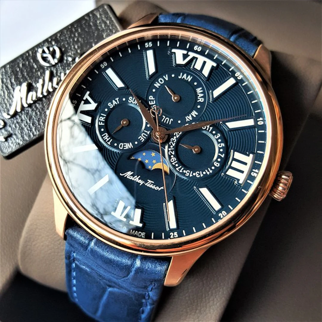 Mathey-Tissot - Moon Phase - Calendar - 18K Gold - NEW...