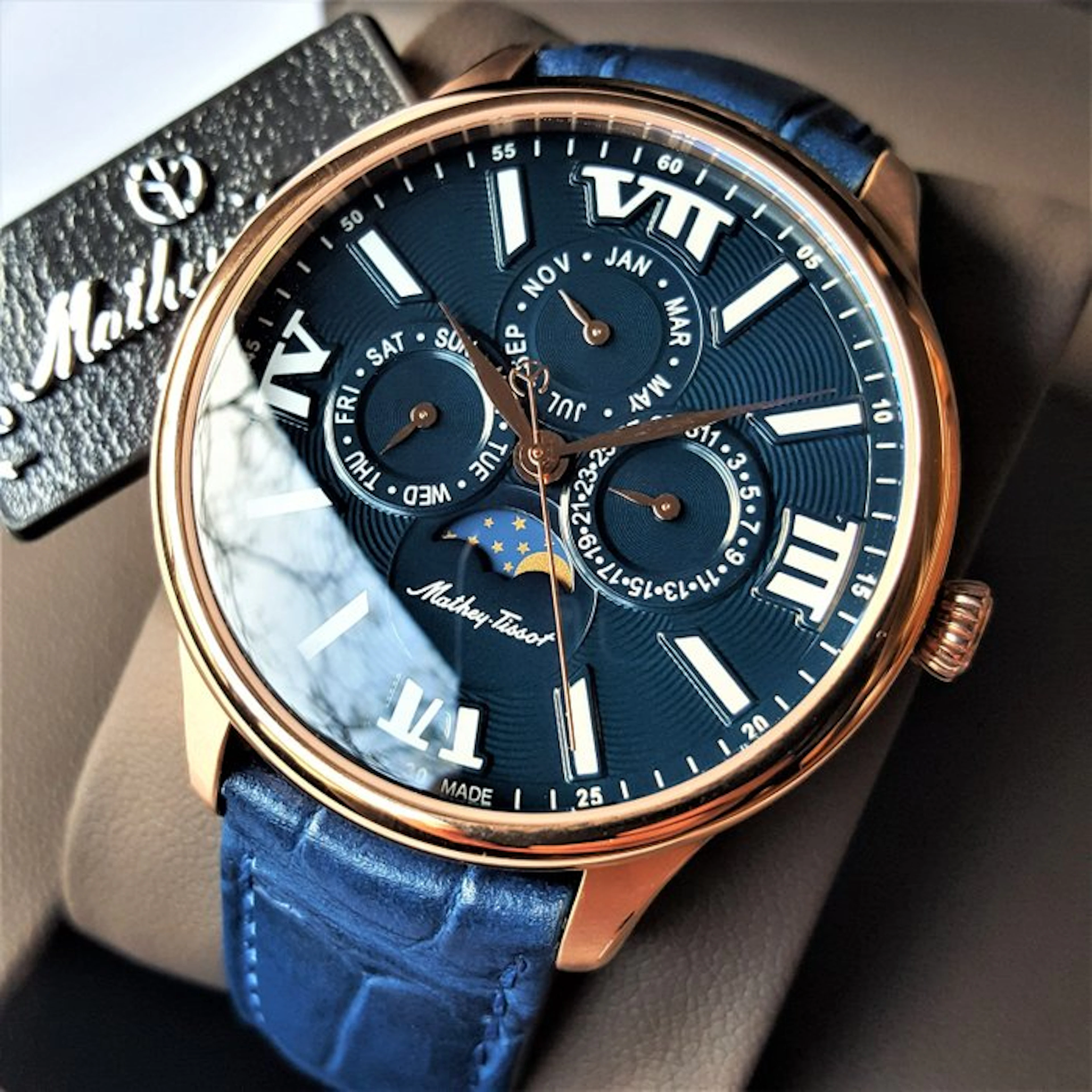 Mathey-Tissot - Moon Phase - Calendar - 18K Gold - NEW...