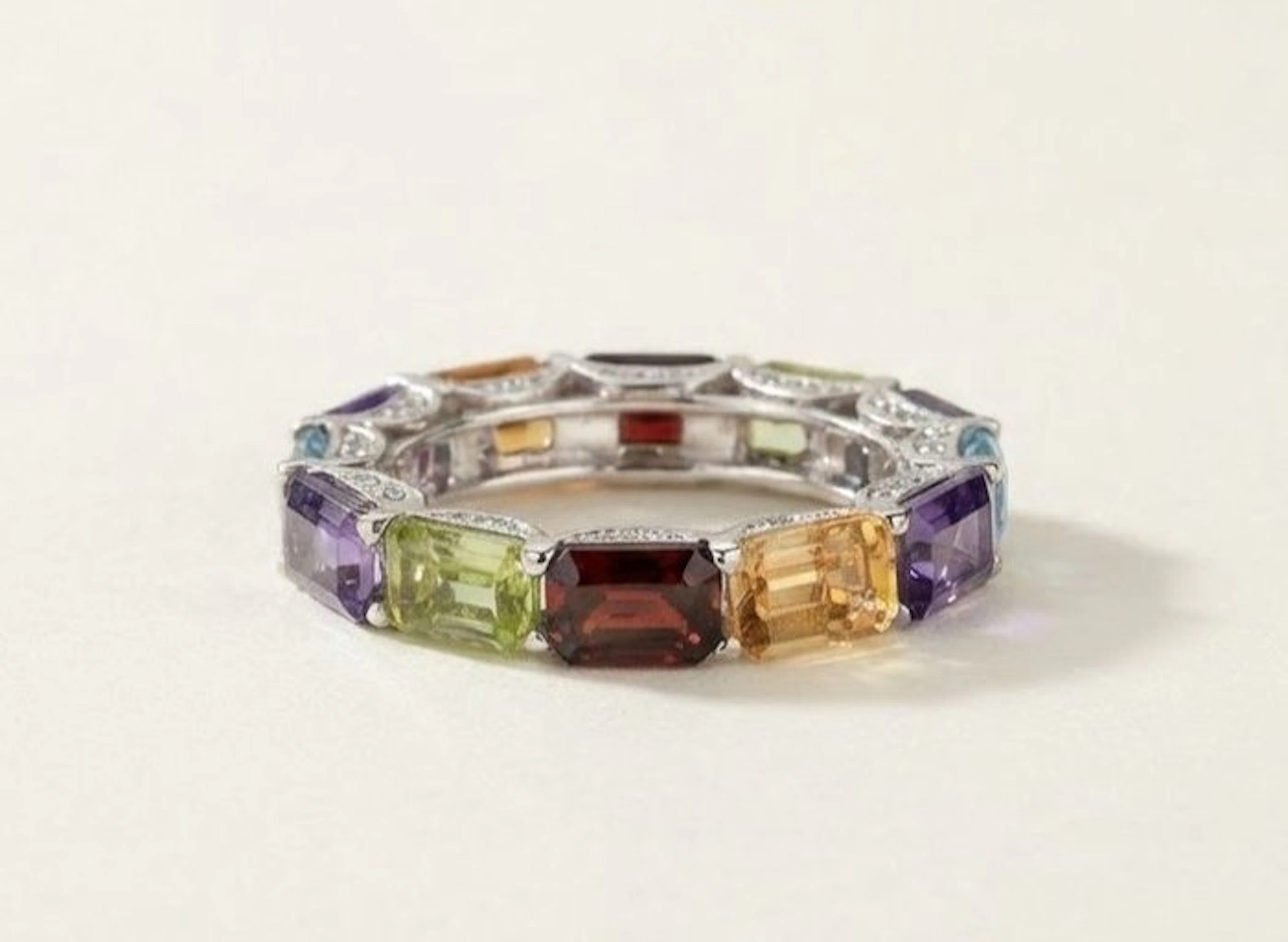 No reserve price - Eternity ring Silver - 7.20ct. tw. Mixed gemstones