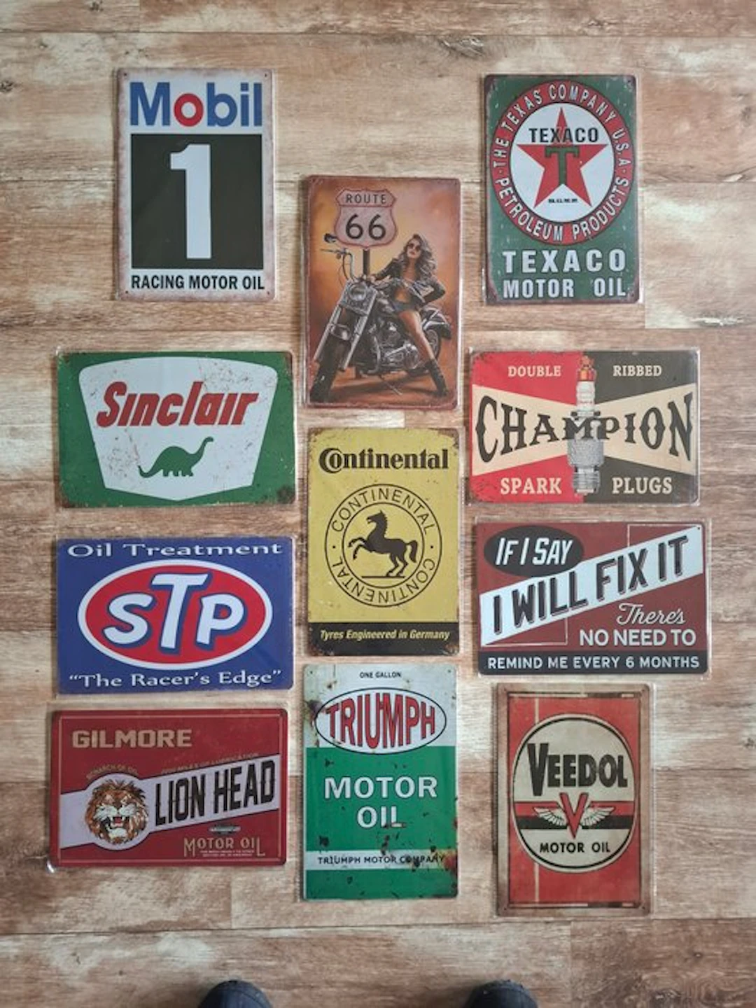 Set of 11 vintage metal advertising signs - Sign (11)...