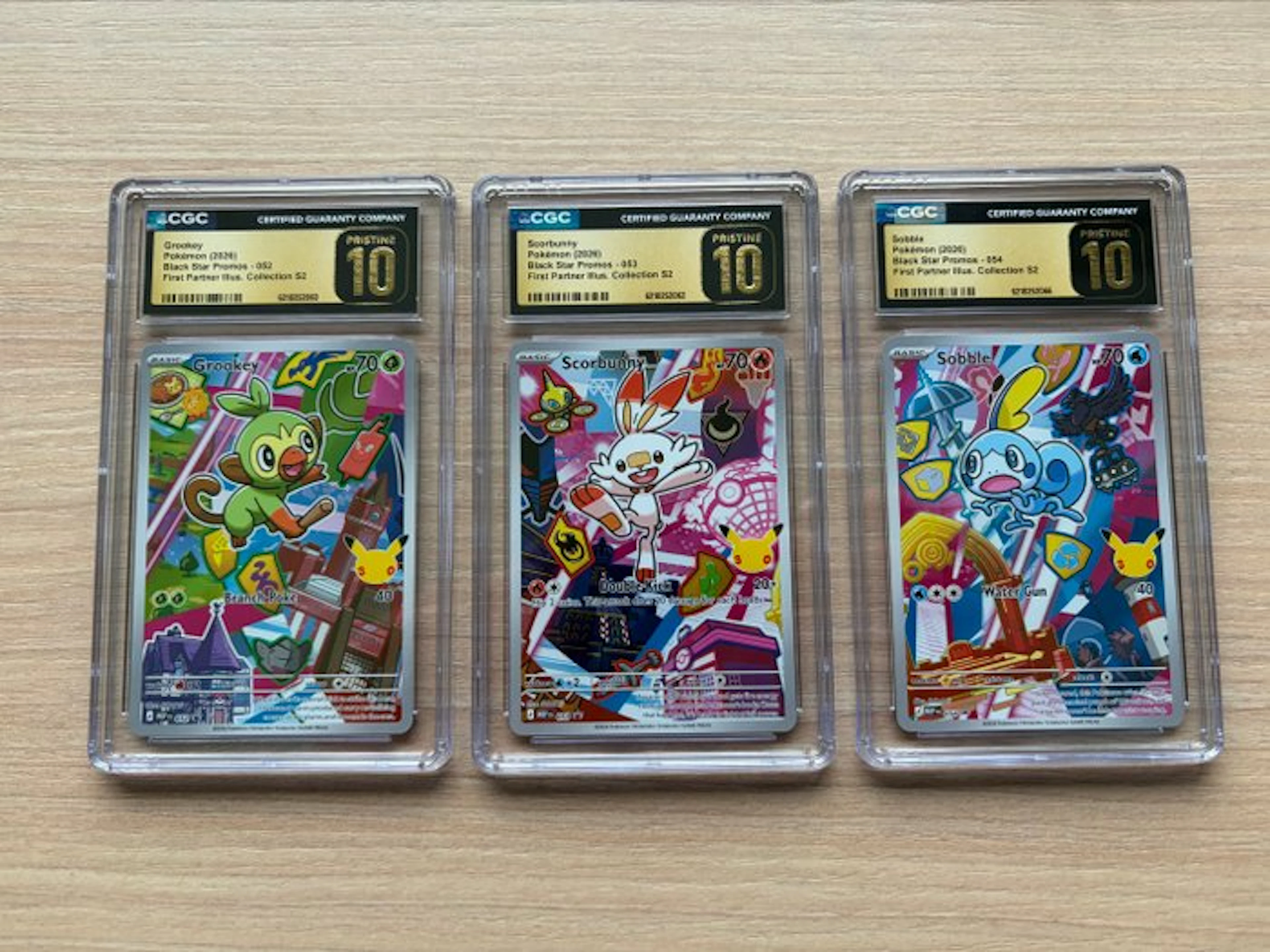Pokémon - 3 Graded card - First Partner Illustration...