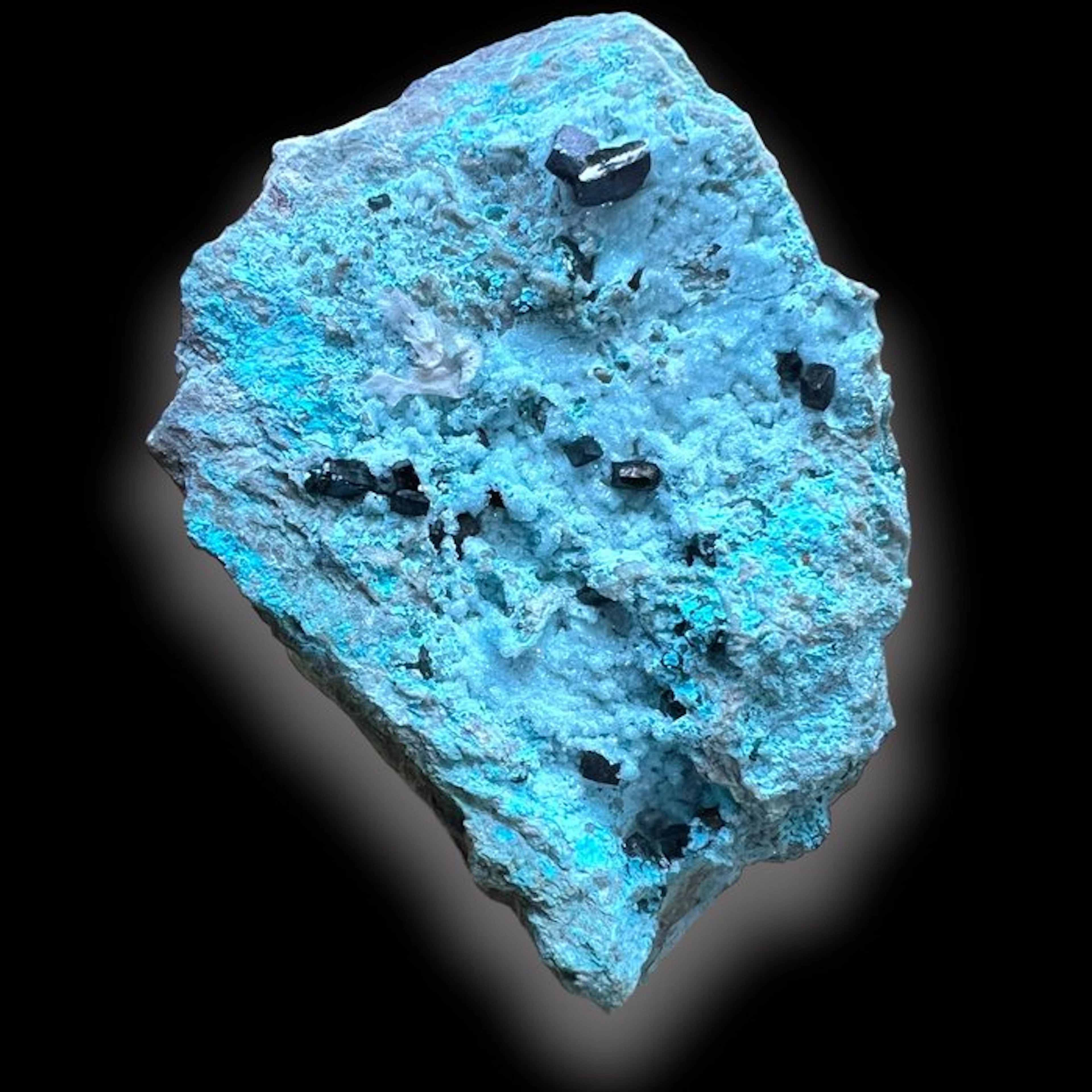 Large tabular crystals of malachite on chrysocolla