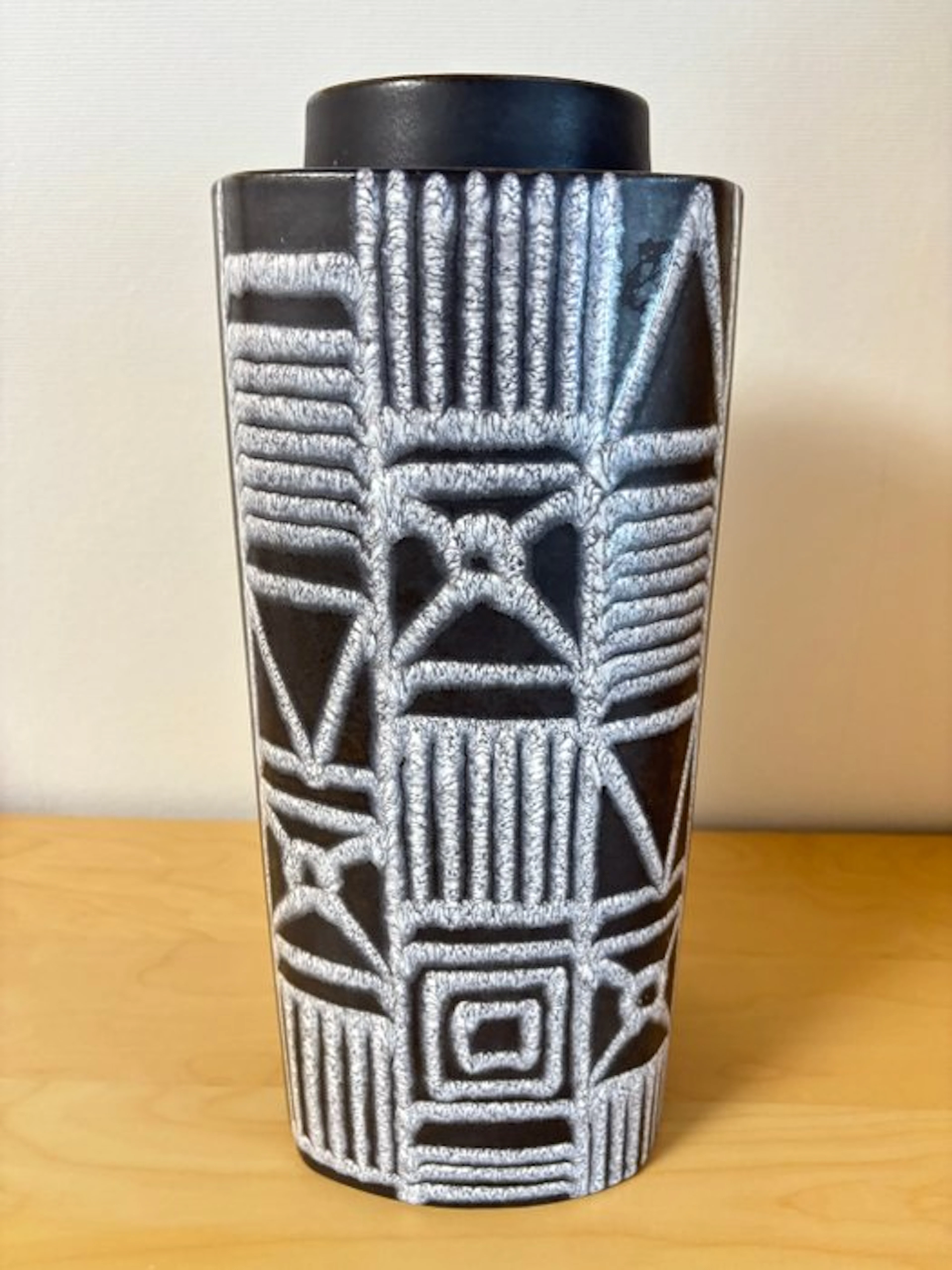 West German Pottery - Schlossberg - Ilse Stephan - Vase - Ceramic - punched