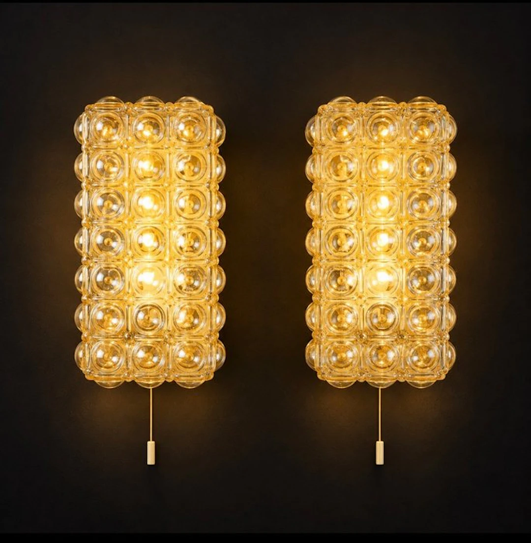 Graewe - Wall lamp (2) - Glass, Brass - Bubble lamps