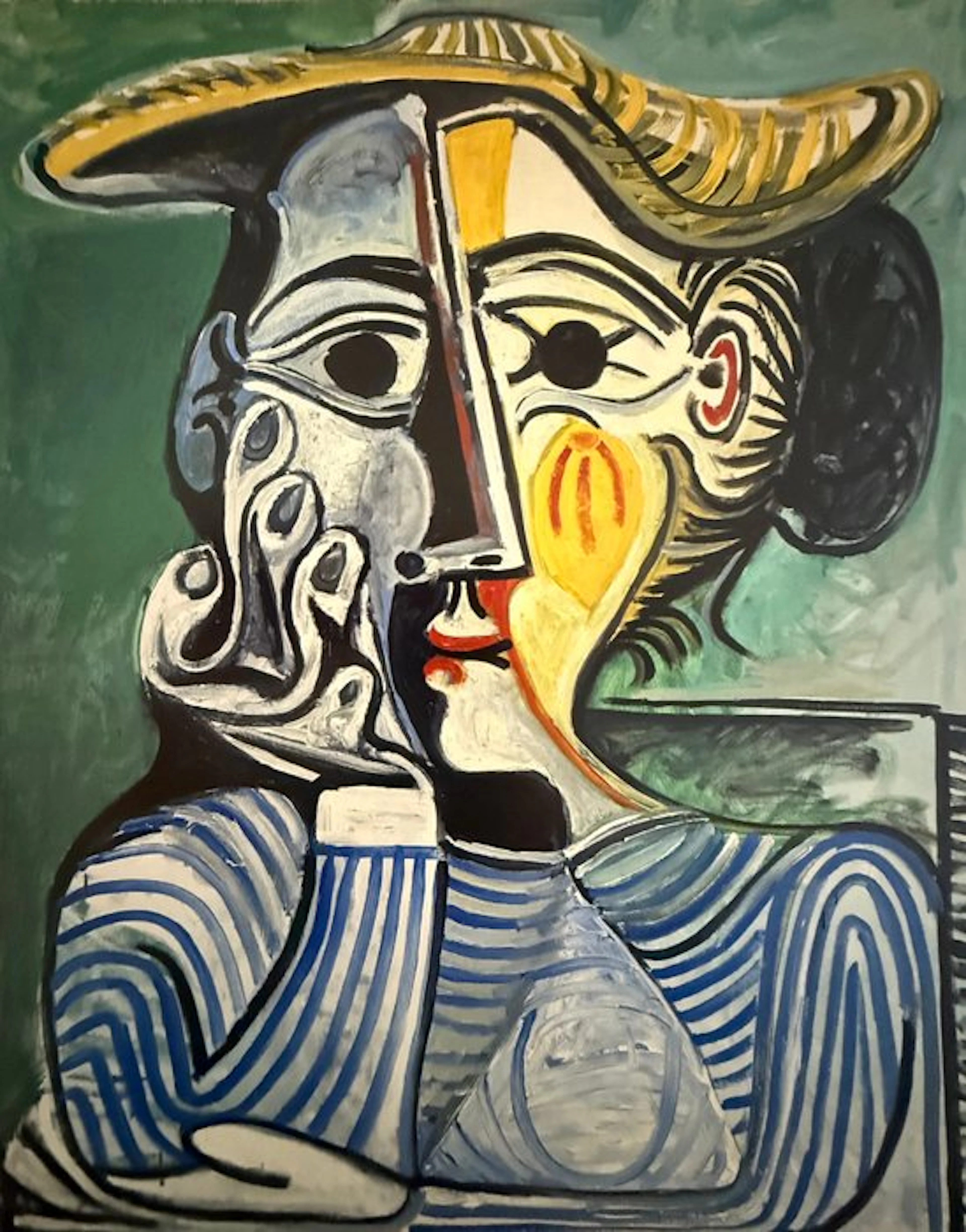 Pablo Picasso (1881-1973) - “Femme avec chapeau jaune, 1961”.