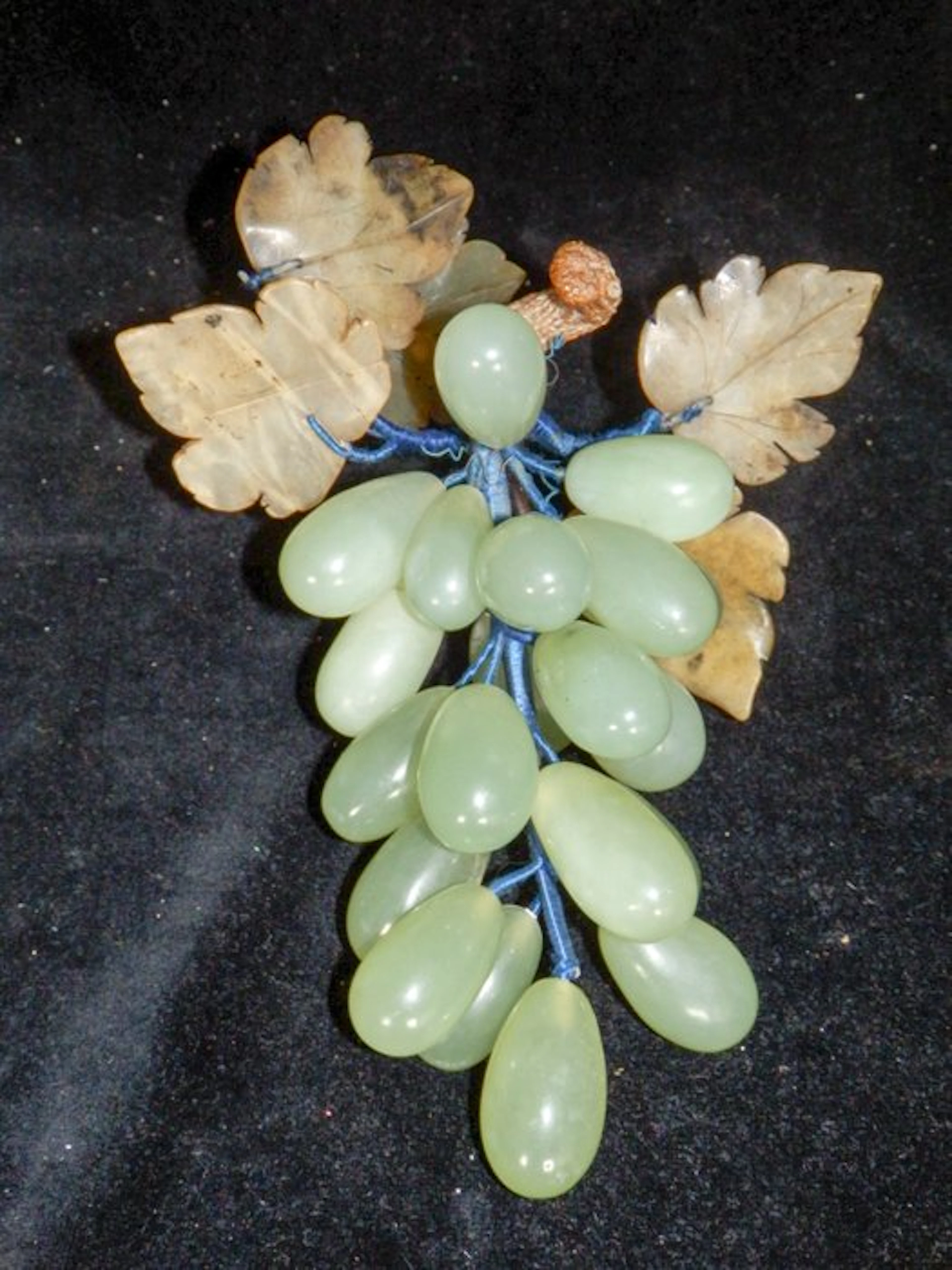 Amethyst Bunch of grapes consisting Jade hard stones with...