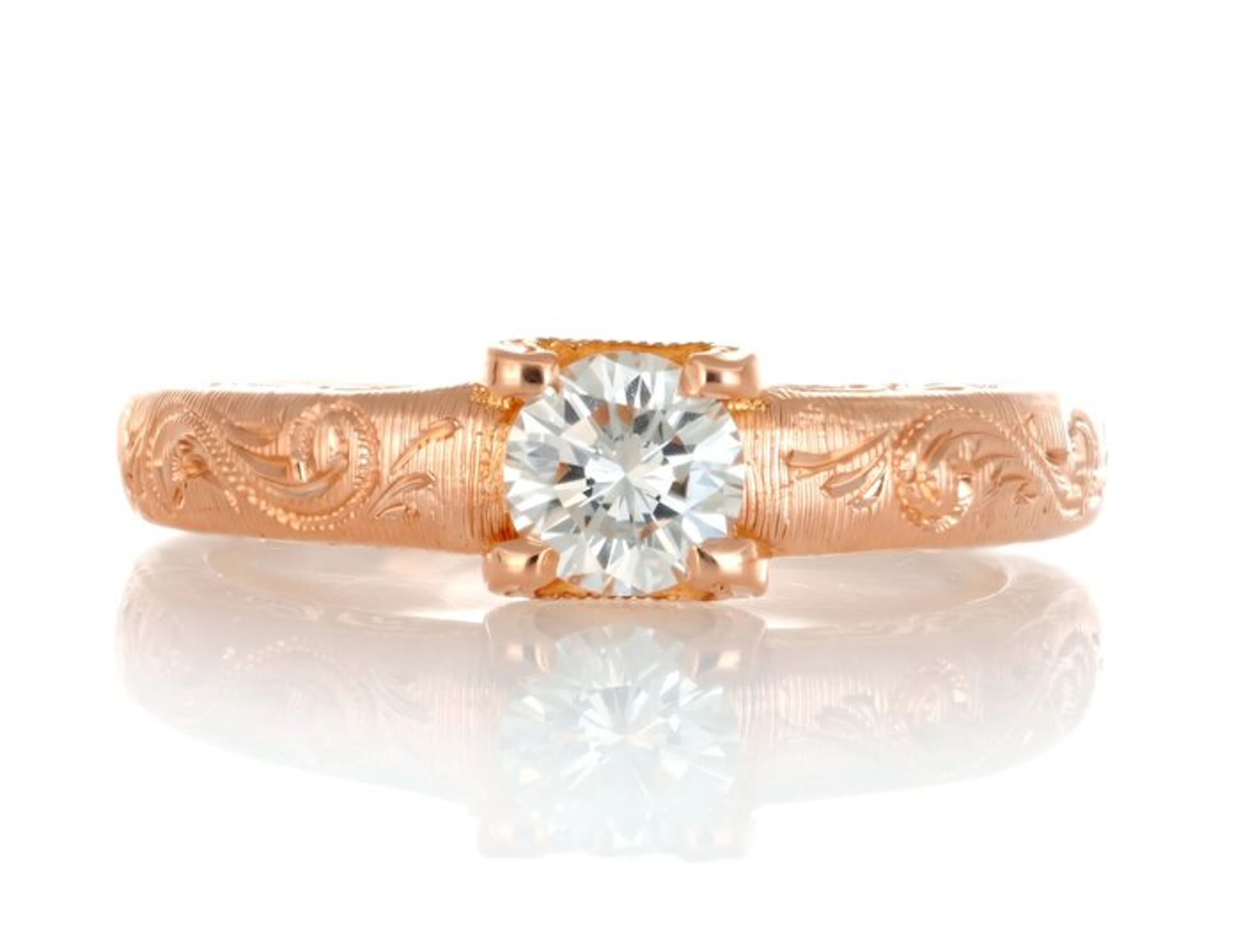 No reserve price - Ring - 18 kt. Rose gold - 0.50ct. tw. Diamond (Natural)