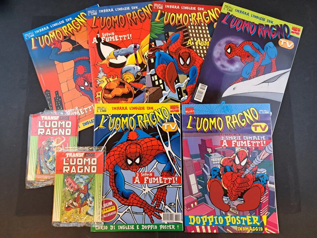 L'Uomo Ragno TV con Poster e Super Trasferelli - 9 Comic - 1997/1980