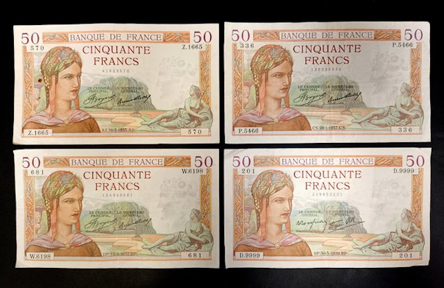 France. - 4 x 50 Francs - 1935/1939 (No reserve price)