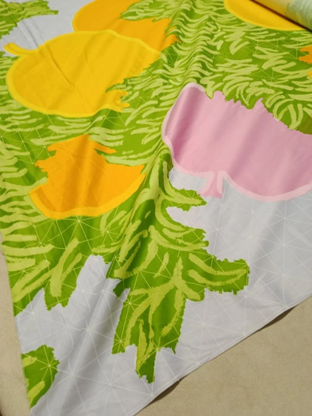Magnifico cotone vintage florale Boras firmato...