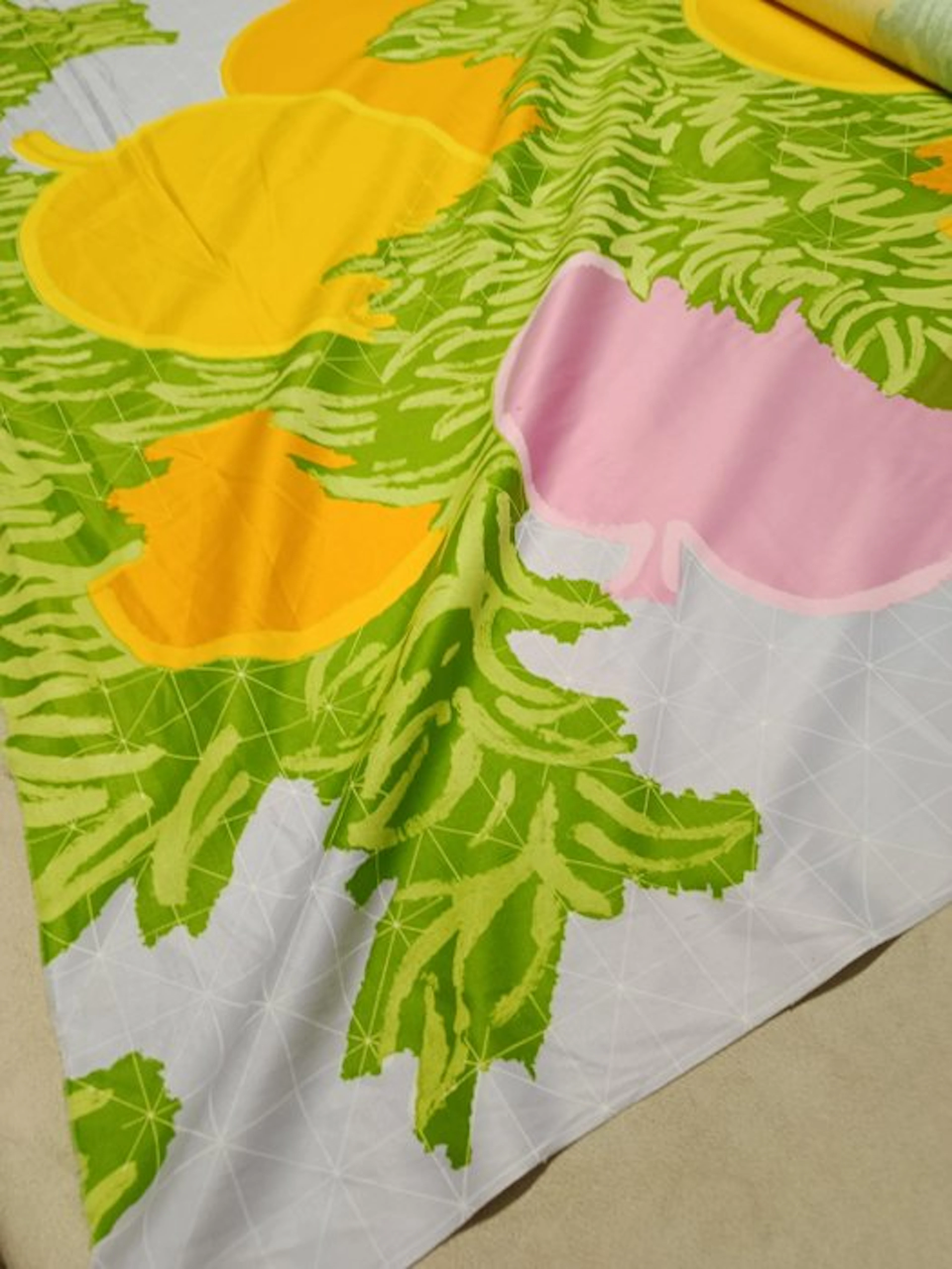 Magnifico cotone vintage florale Boras firmato...
