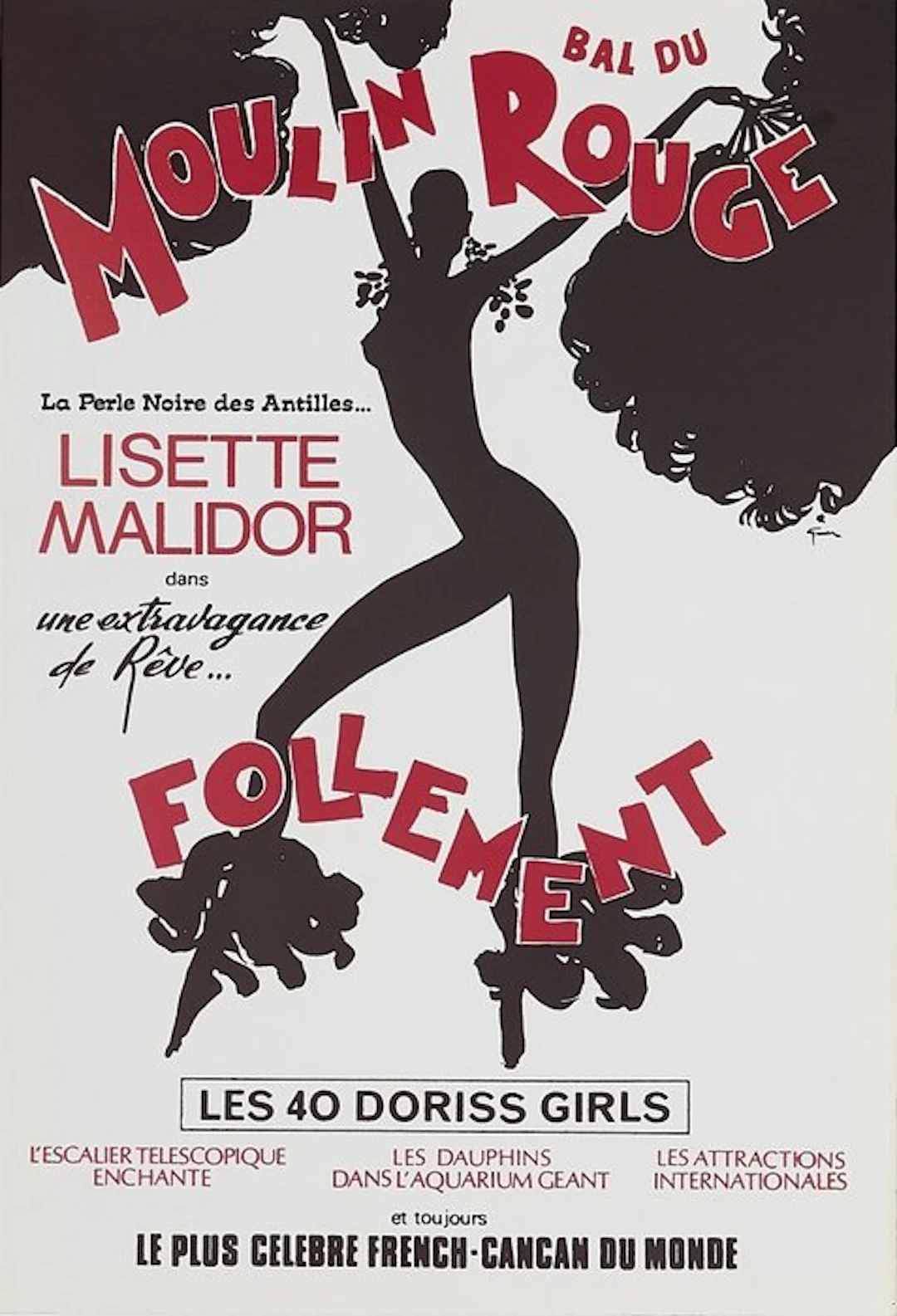René Gruau - BAL DU MOULIN ROUGE - FOLLEMENT - 1980s