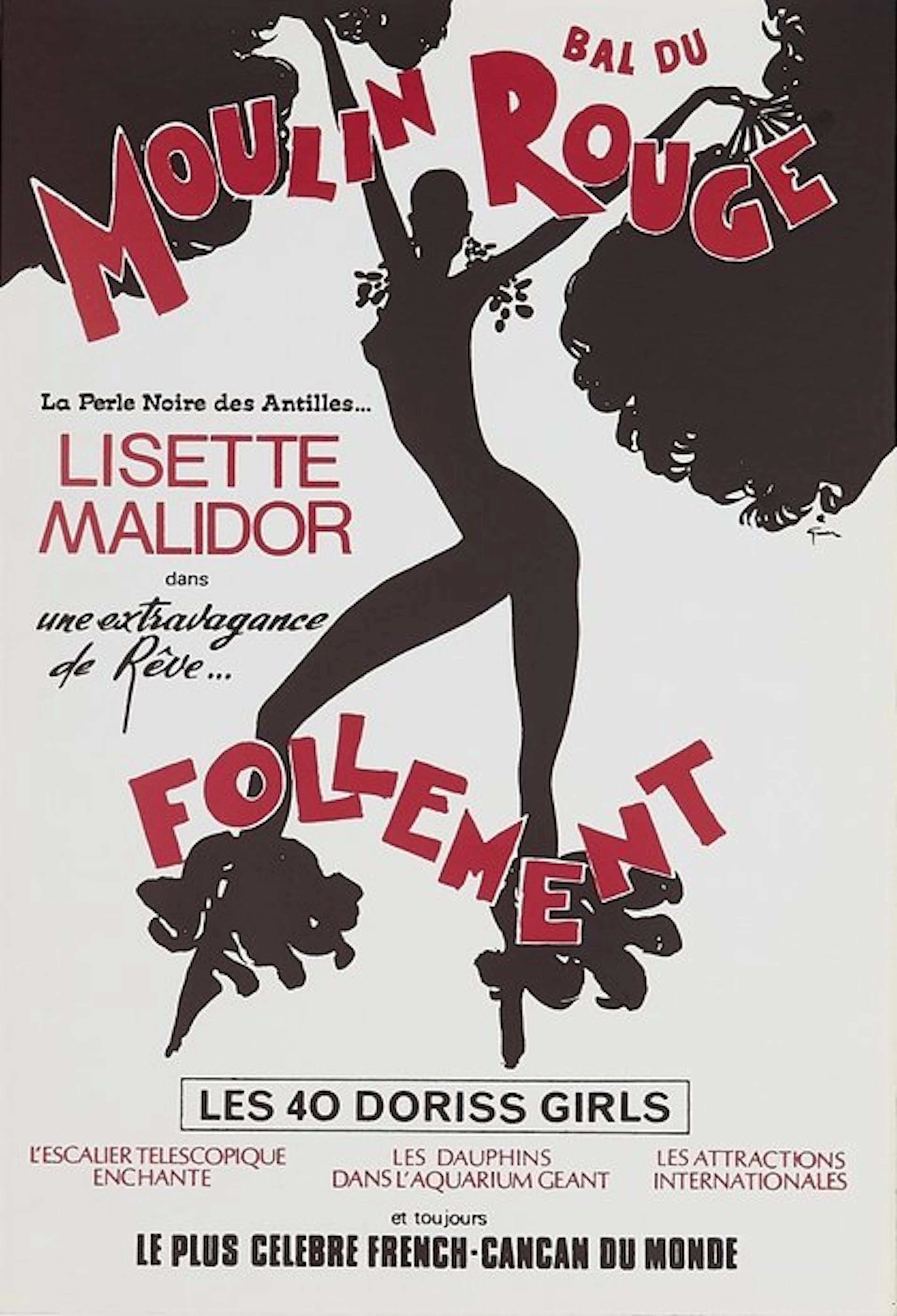 René Gruau - BAL DU MOULIN ROUGE - FOLLEMENT - 1980s
