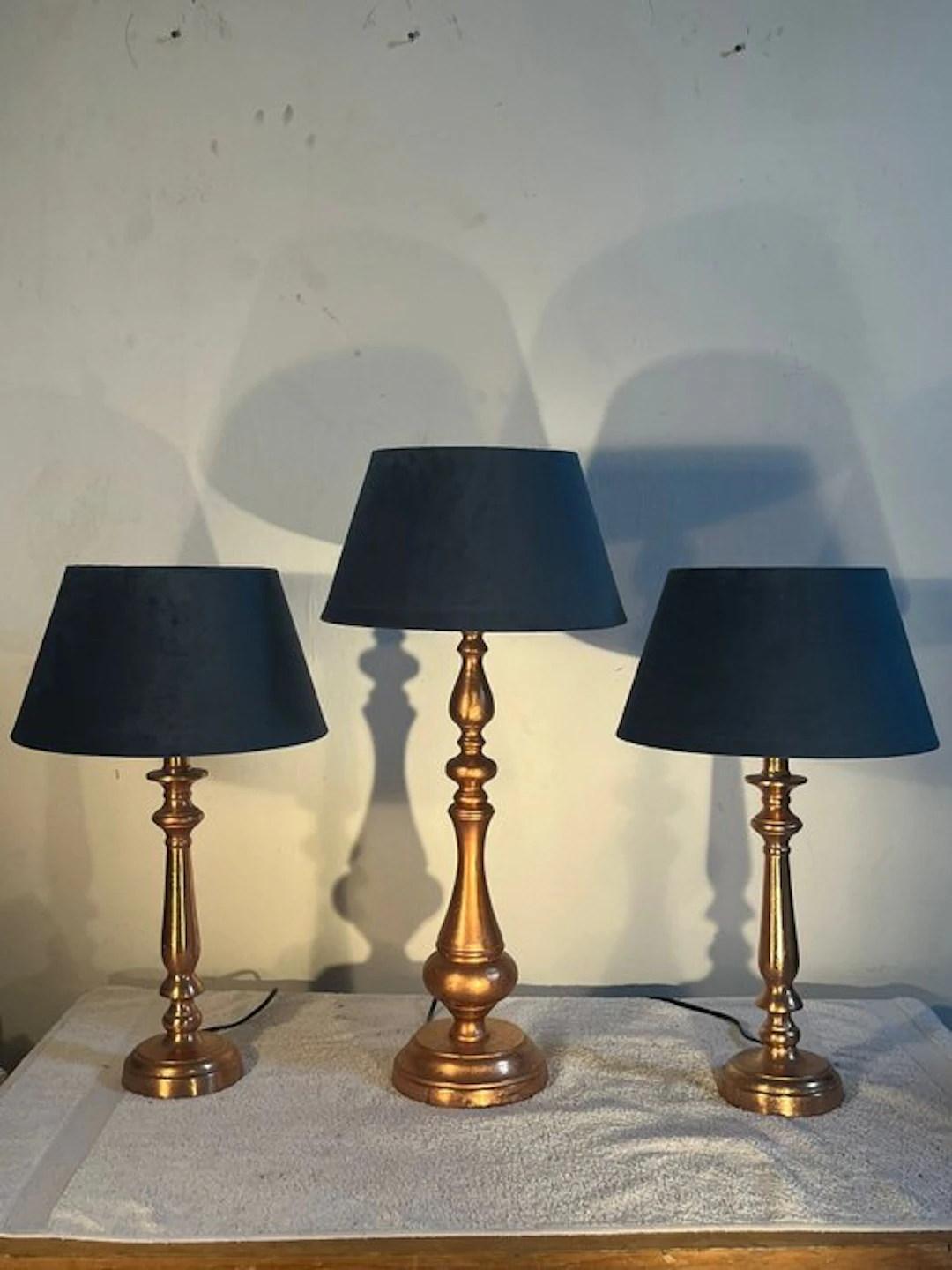 Table lamp (3) - Copper - Steel, Copper - Set