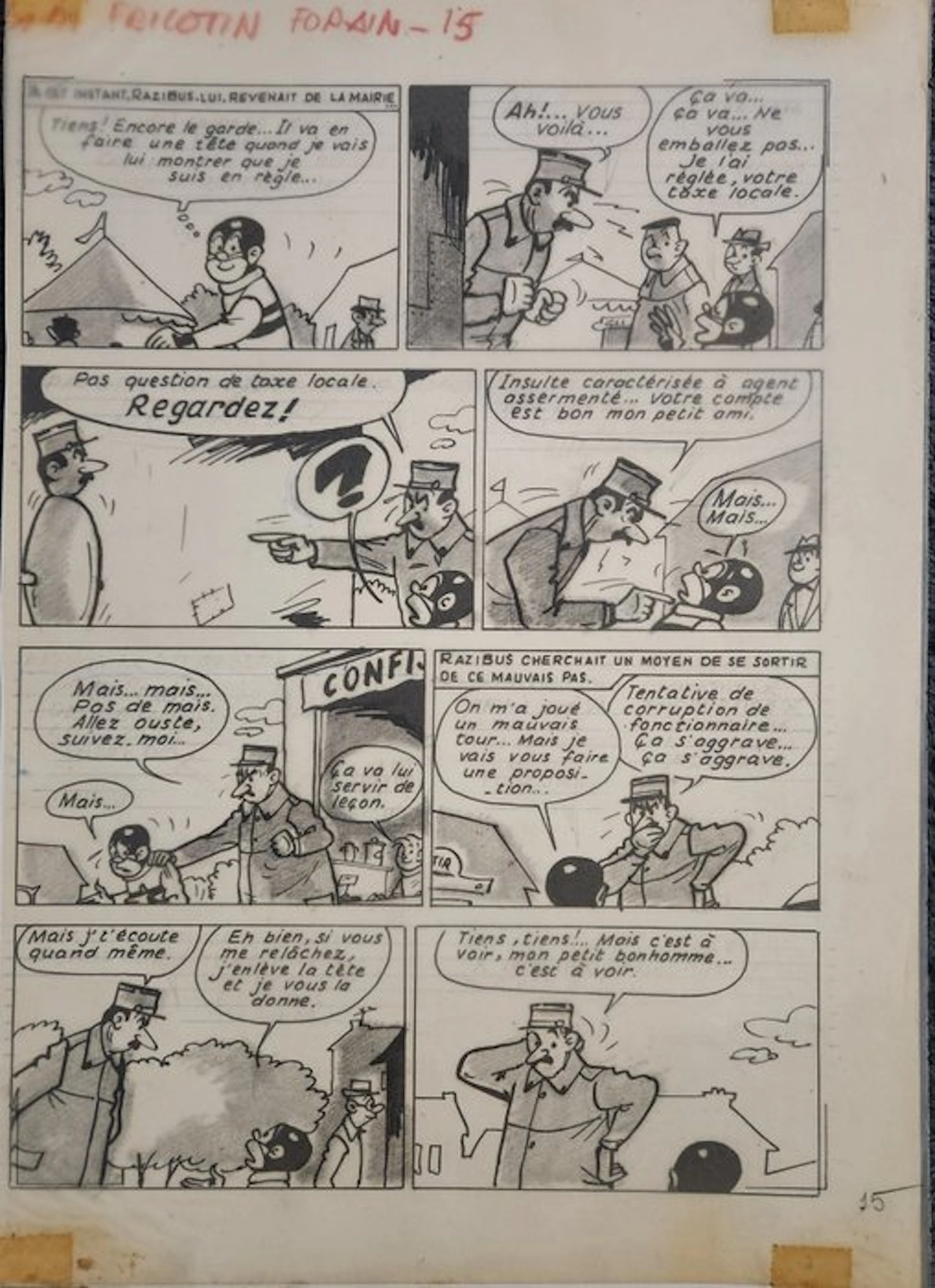 Lacroix, Pierre - 1 Original page - Bibi Fricotin T69...