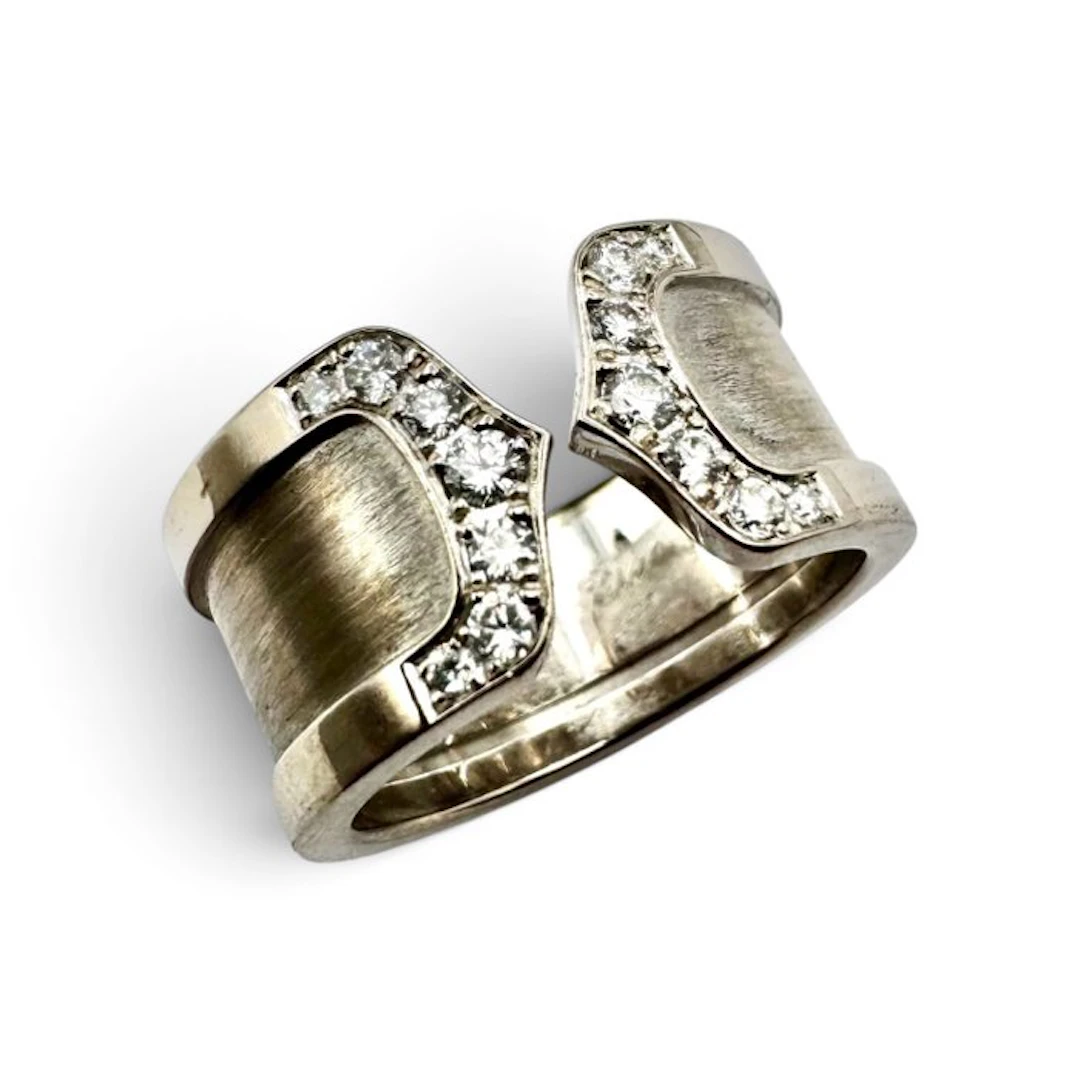 Cartier - Ring - C de Cartier - 18 kt. White gold - 0.25ct. tw.