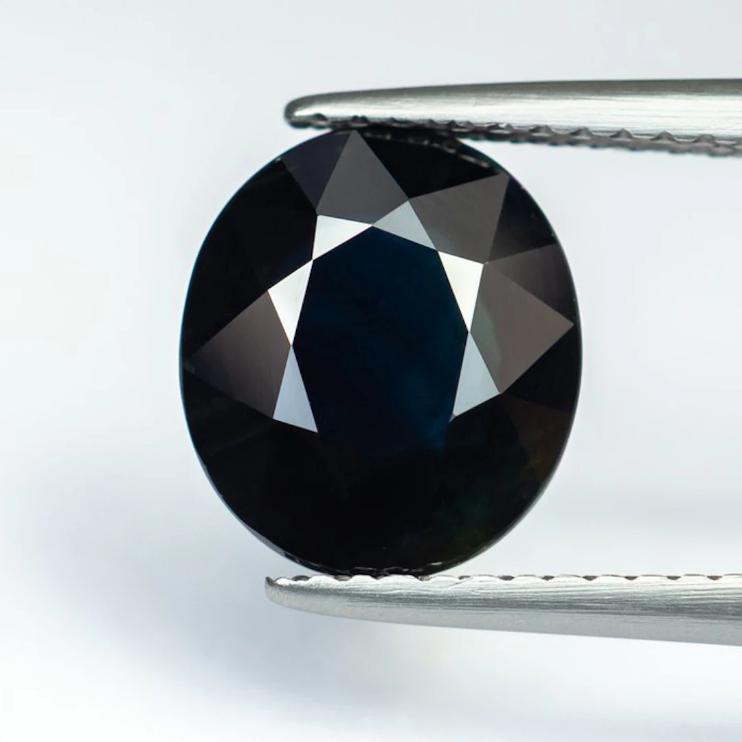 No reserve price Sapphire - 4.04 ct - Bellerophon Gemlab - Deep Greenish Blue