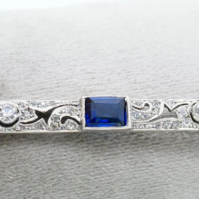 No reserve price - Brooch Silver - Art Deco brooch - imitation