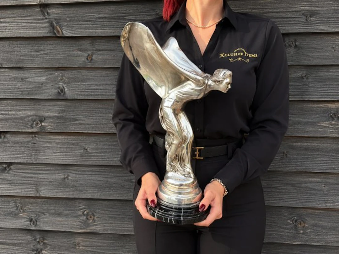Statue, Large -Rolls Royce- Spirit of Ecstasy - 38 cm - Bronze, Marble