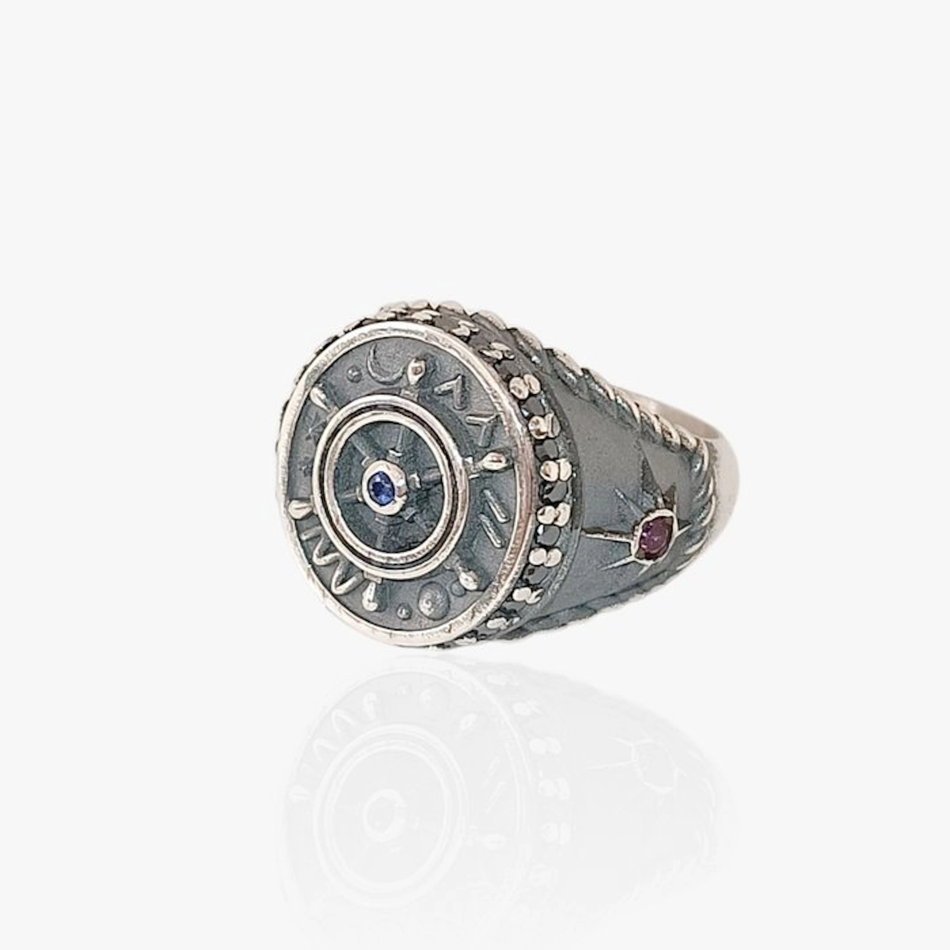 Sapphire - Silver - Ring - Handmade in Italy